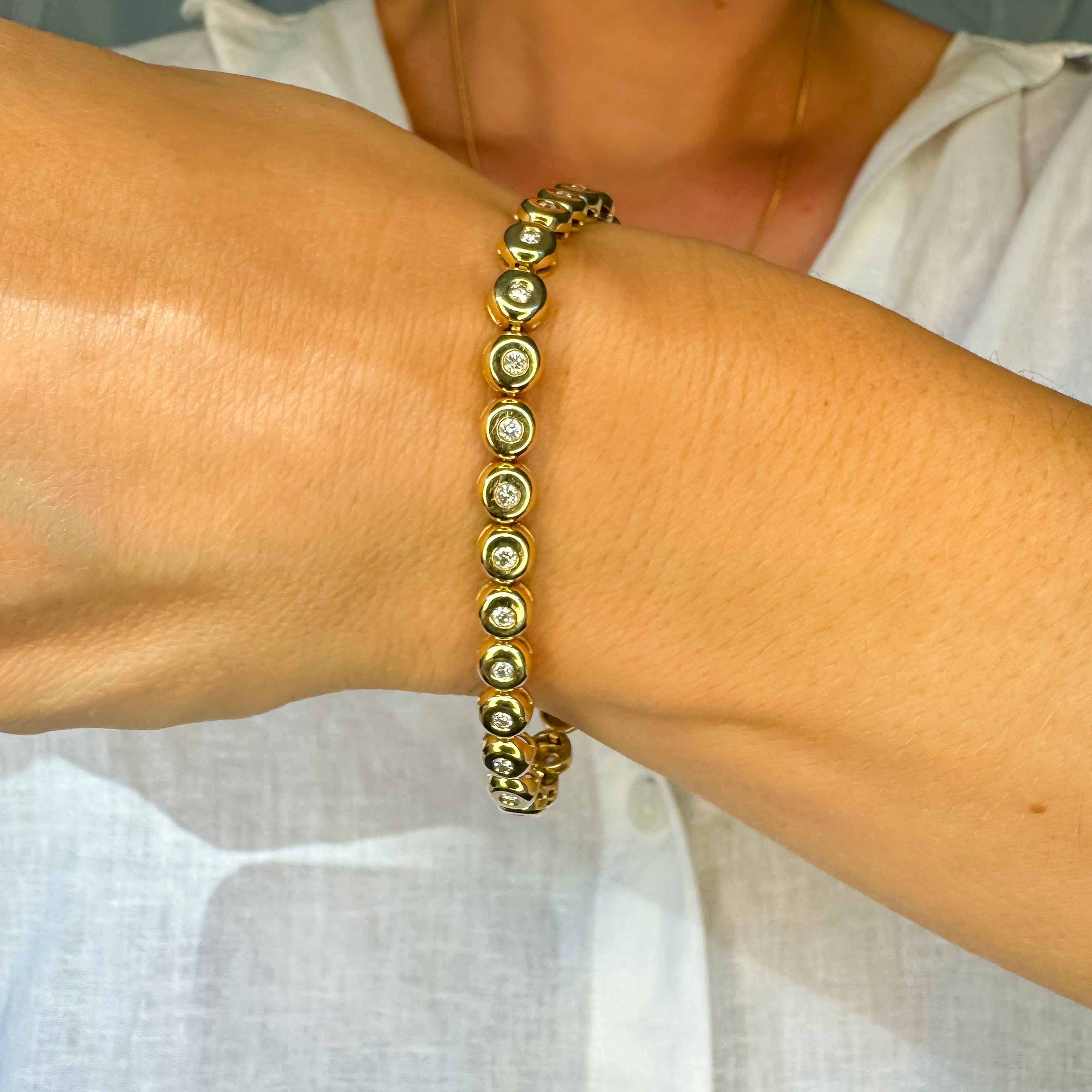 6.5" Bezel Set Diamond Tennis Bracelet
