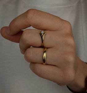 Dainty Opal and Diamond Ring