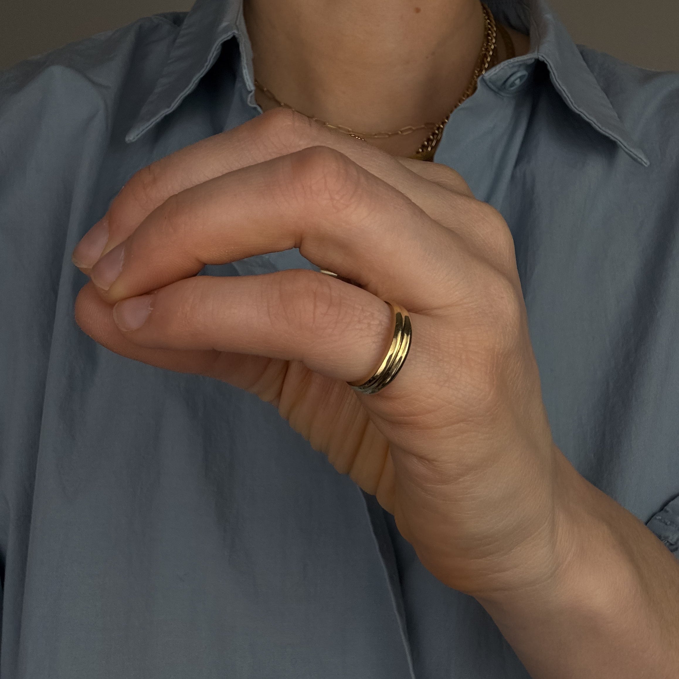3.8mm Double Gold Band