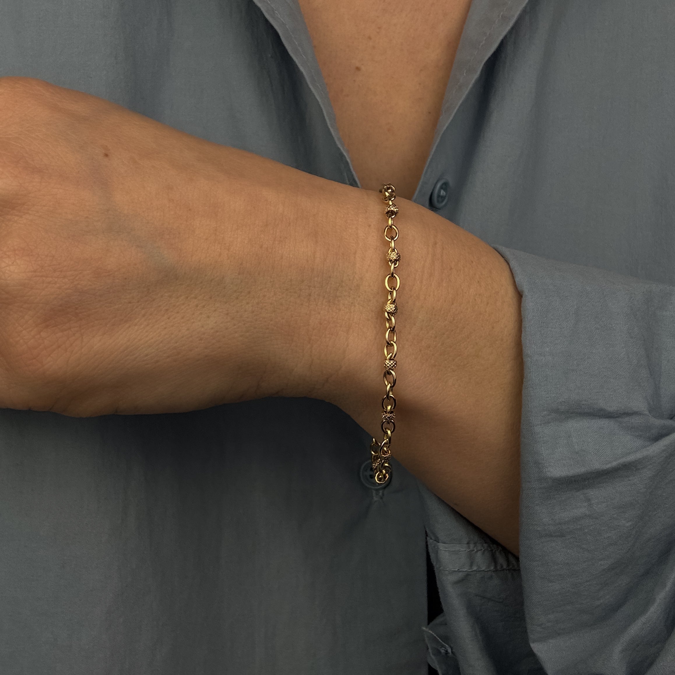 7" Rolo & Bead Bracelet