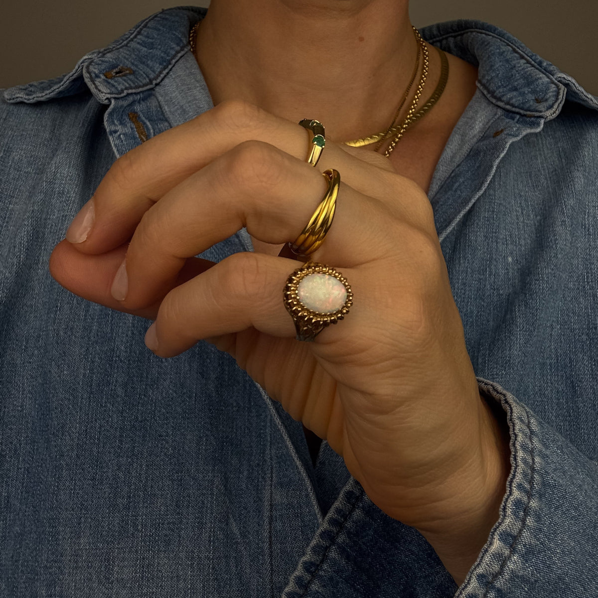 Solitaire Opal Ring