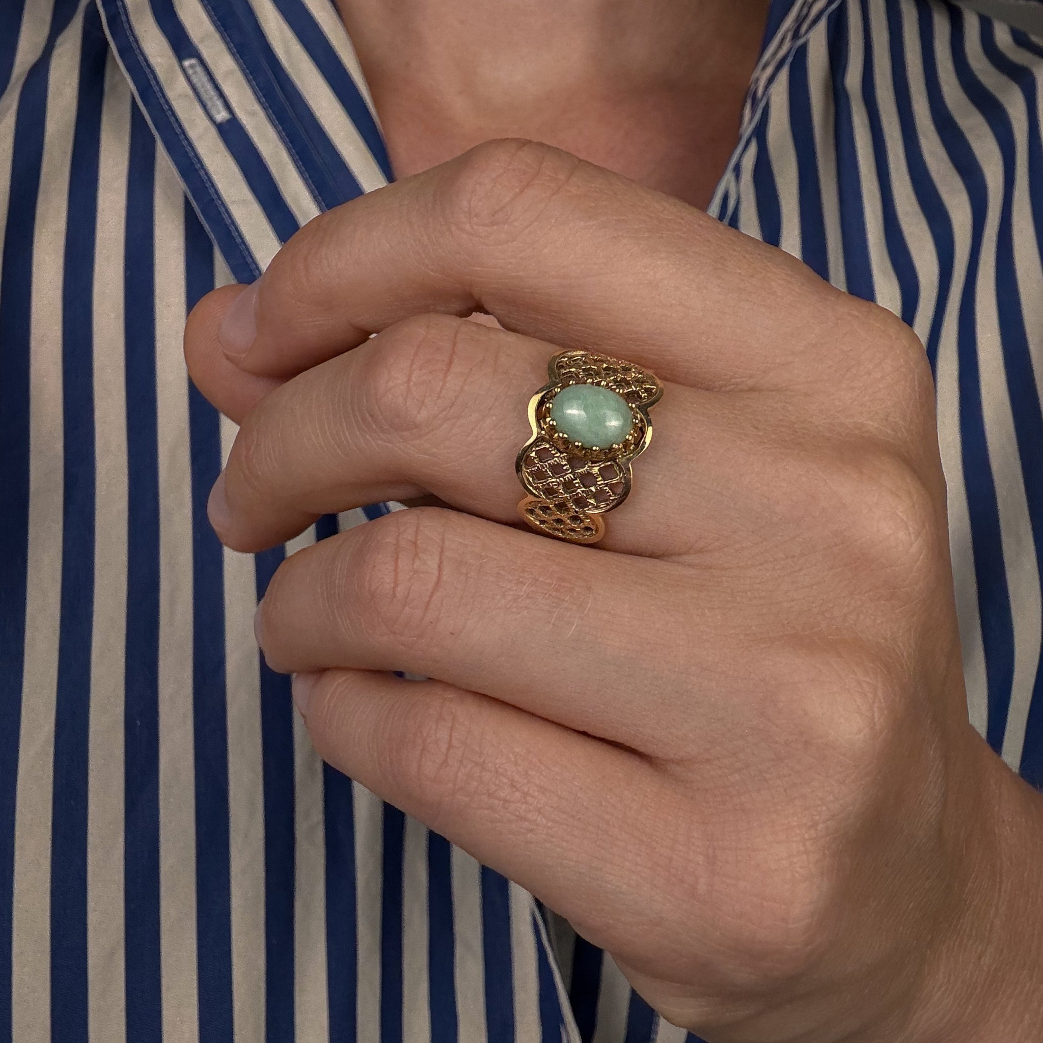 Lattice Jadeite Ring