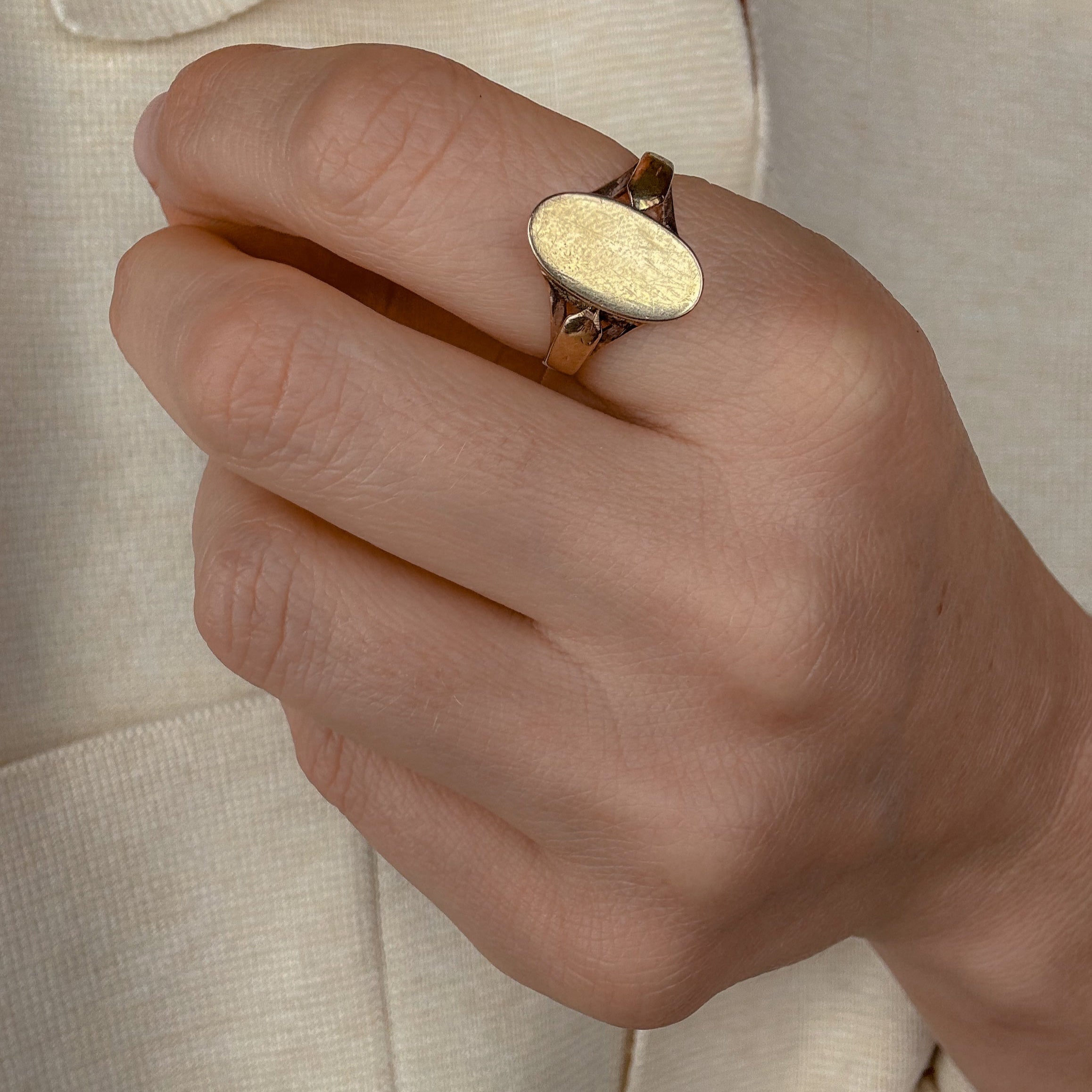 Blank Oval Signet Ring