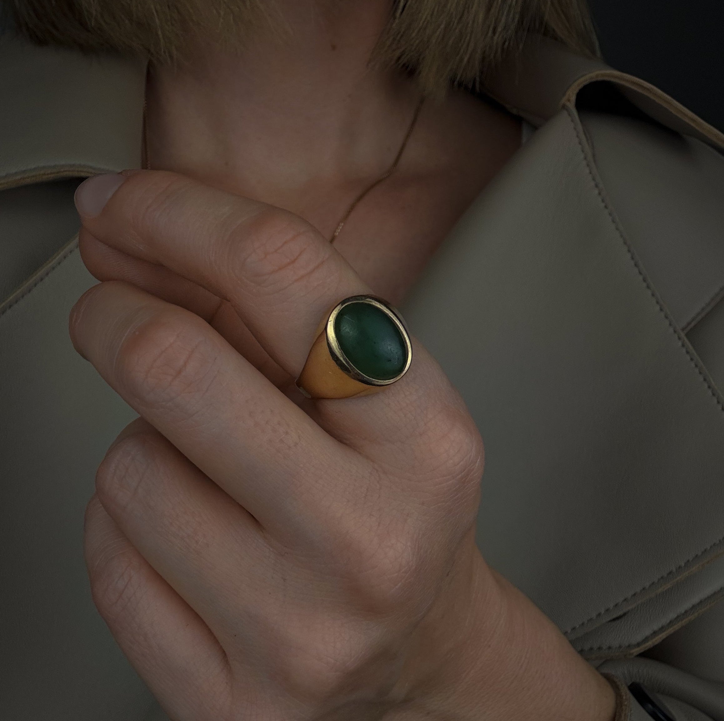 B.C. Jade Signet Ring