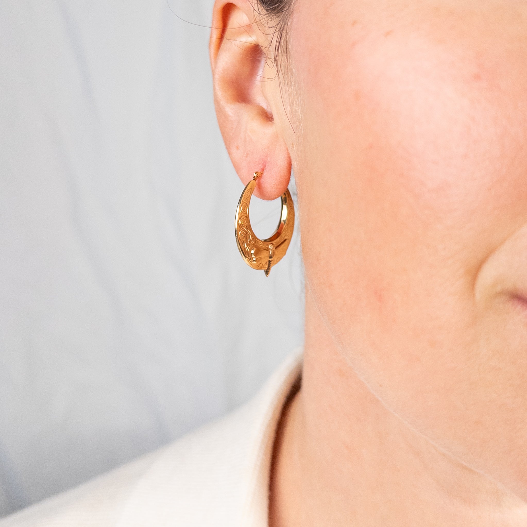 vintage gold 31mm Dragonfly Hoops