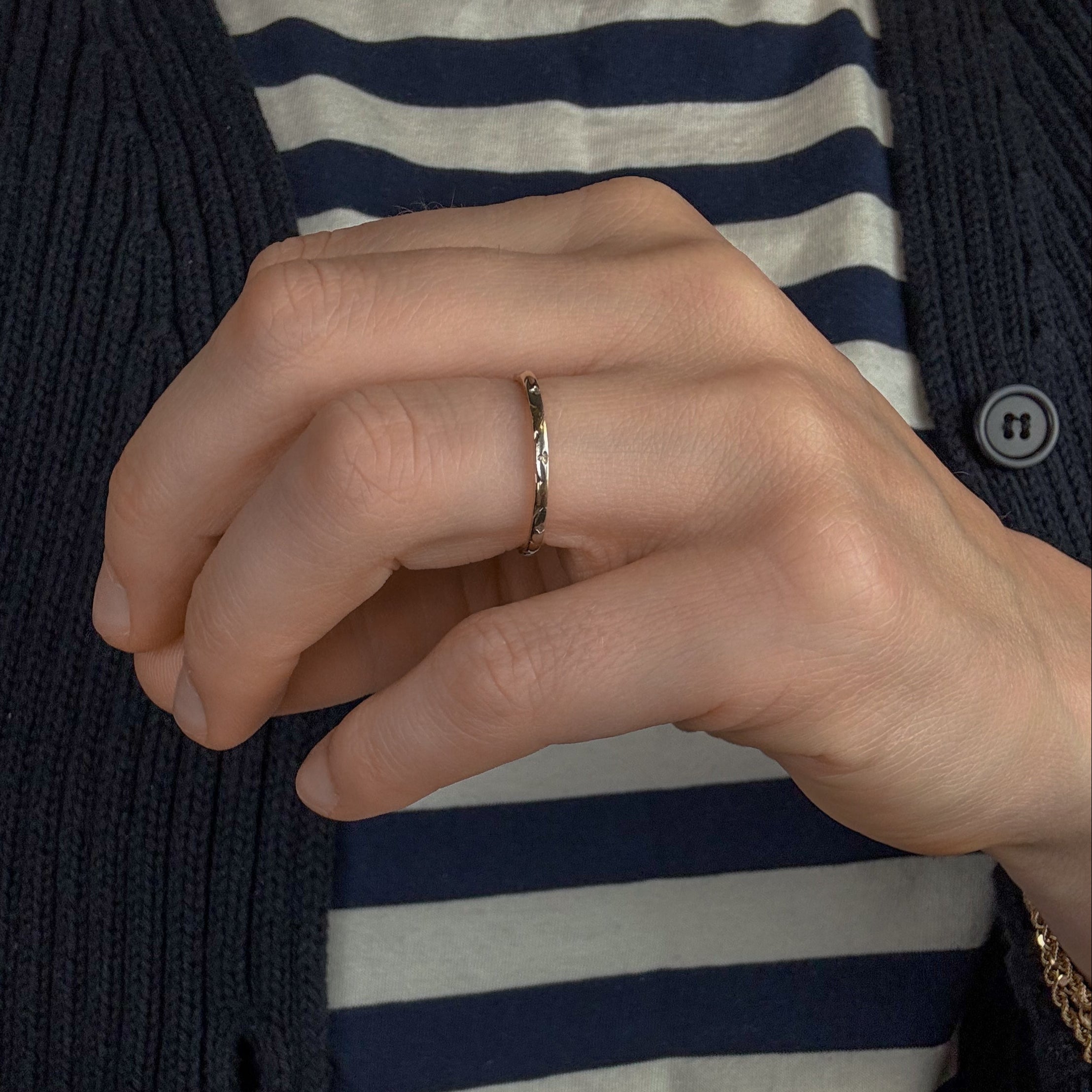 Dainty Orange Blossom Gold Band