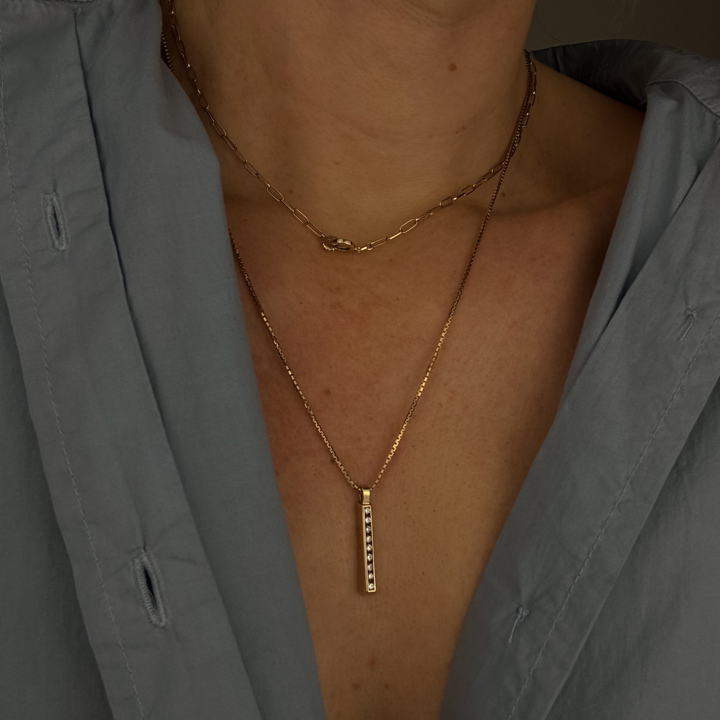 Diamond Bar Pendant