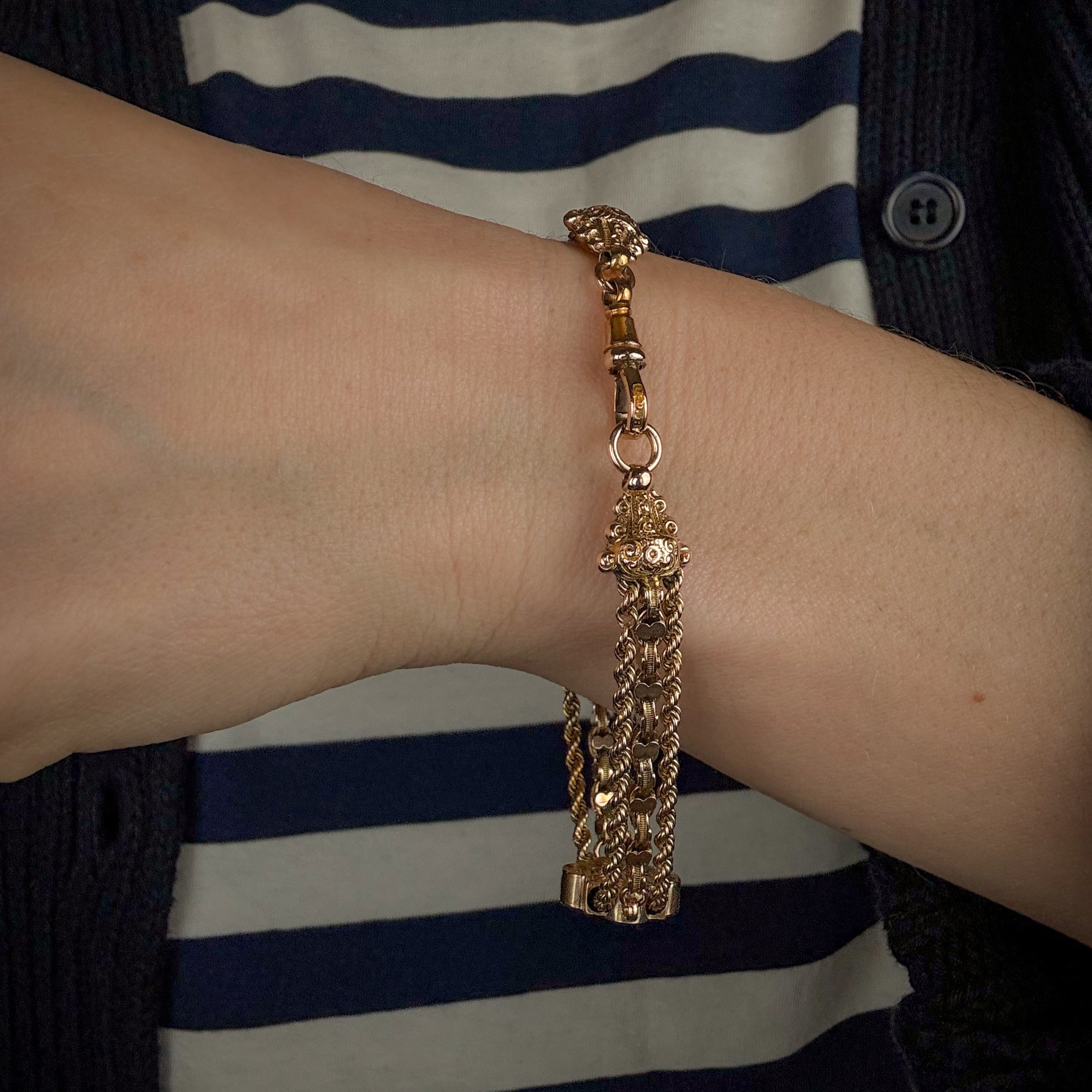 8" Antique Multi-Chain Gold Bracelet