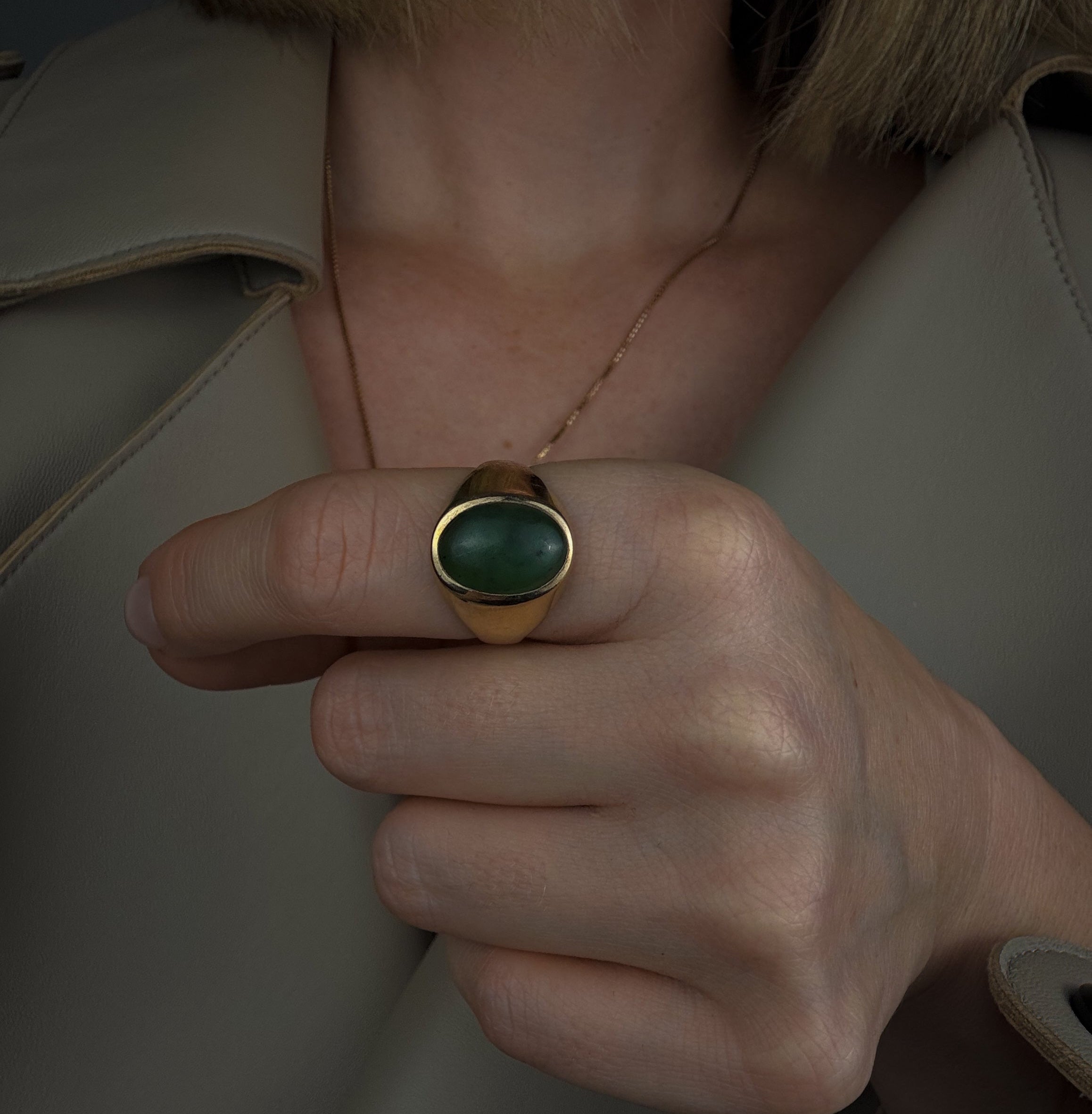 B.C. Jade Signet Ring