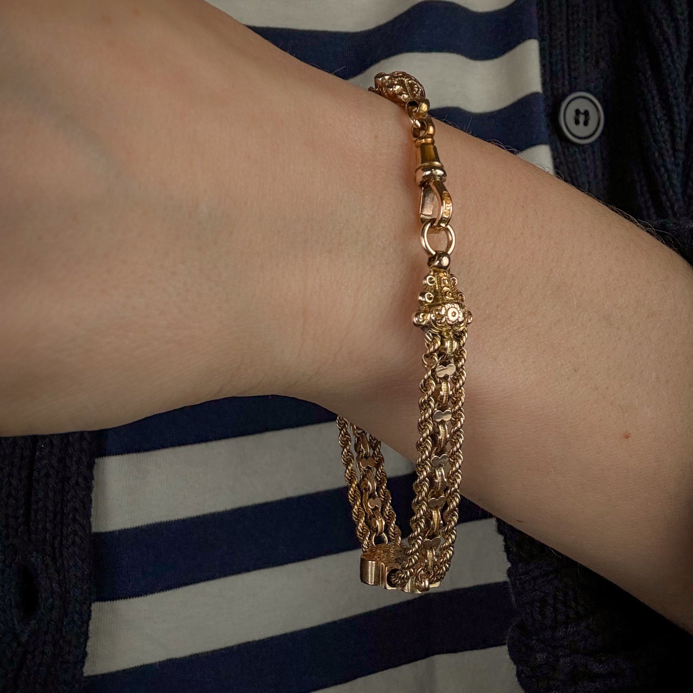 8" Antique Multi-Chain Gold Bracelet