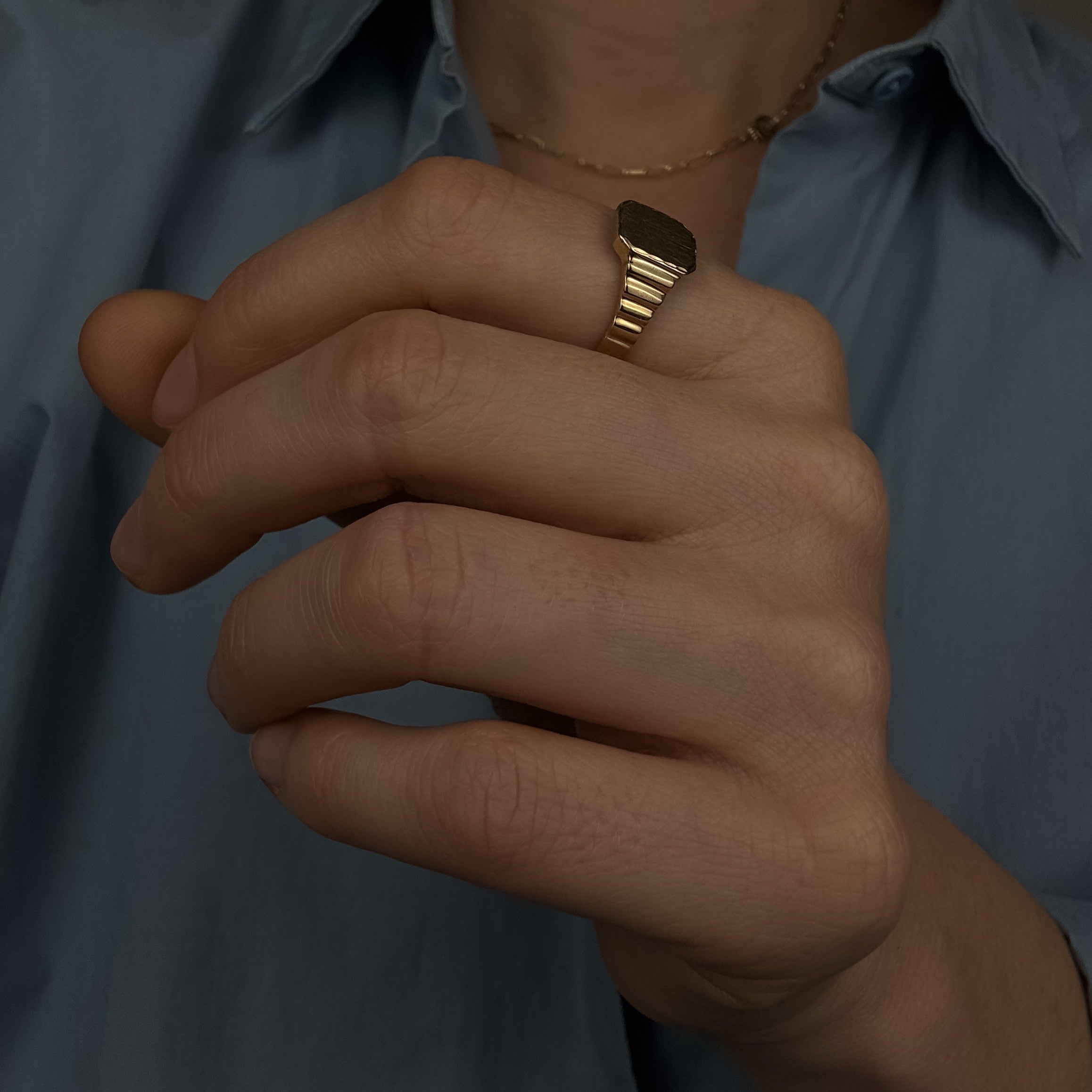 Geometric Signet Ring