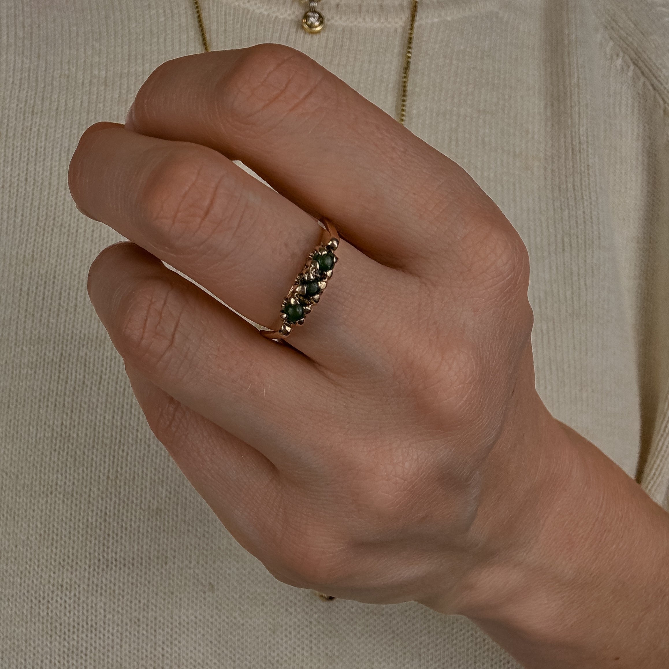 Jade Trilogy Ring
