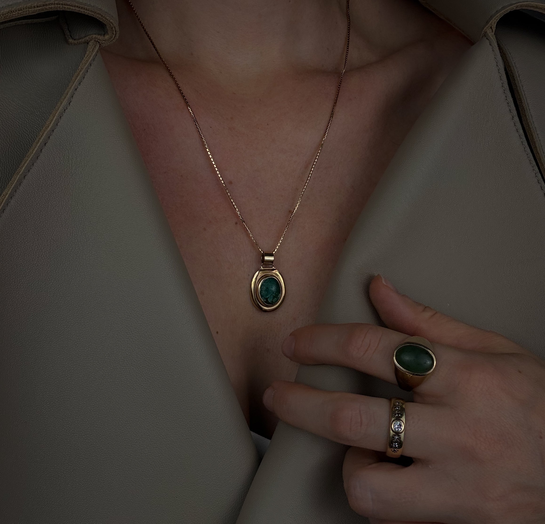 Bezel Set Chalcedony Pendant