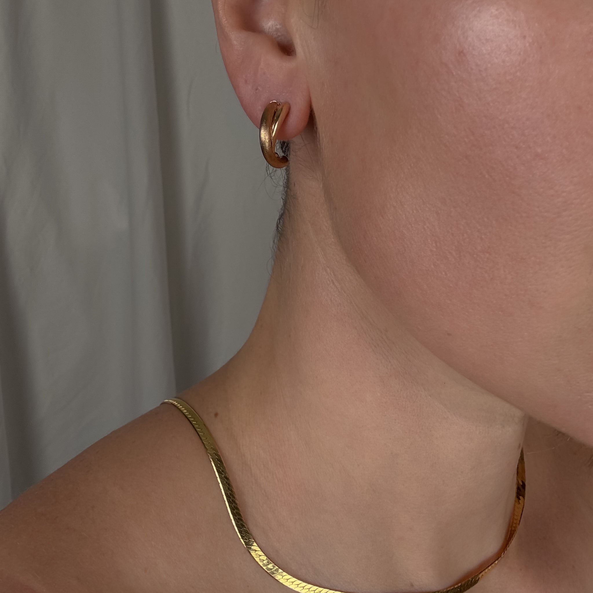 Twisted Gold Half Hoops