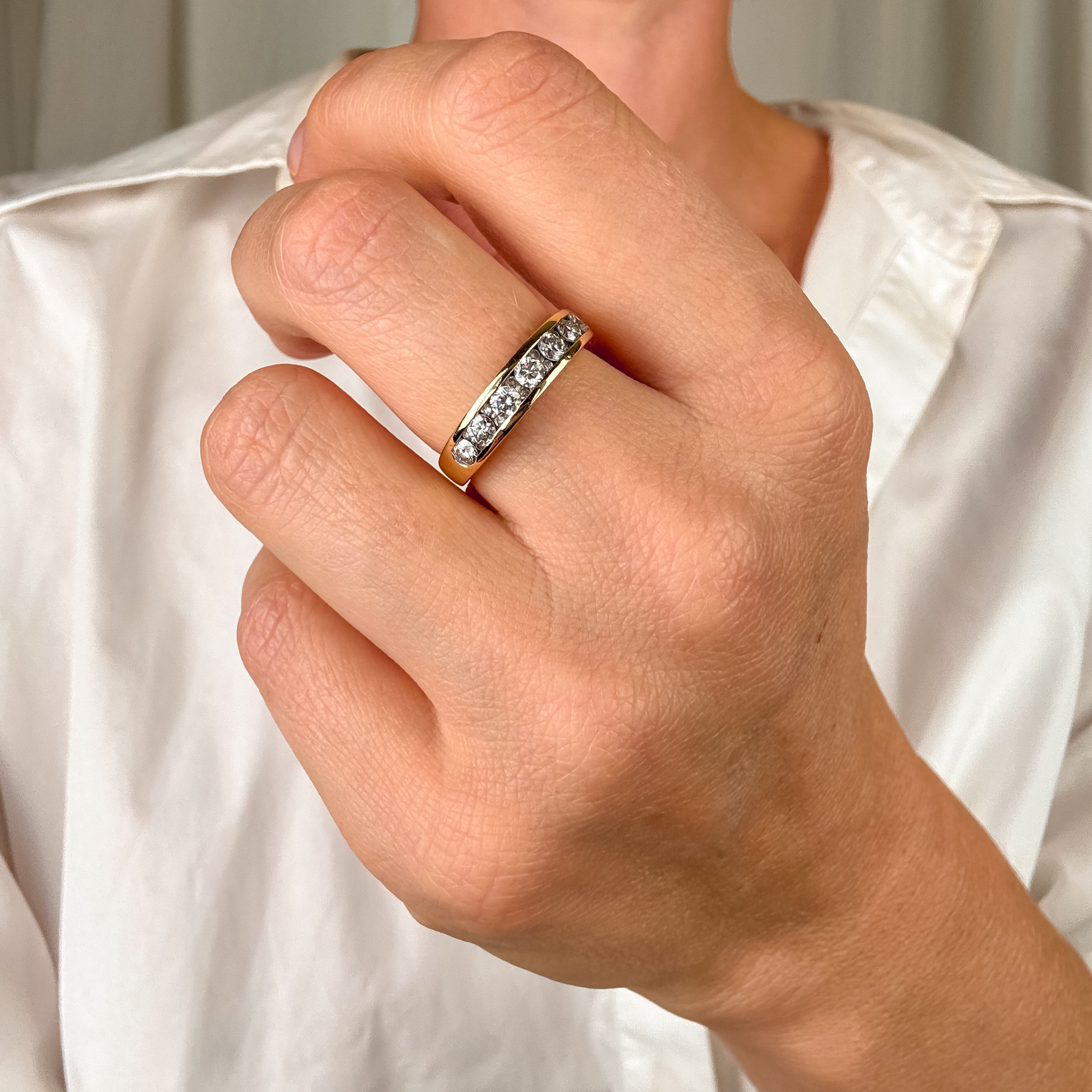 Half Eternity Channel Set Diamond Band