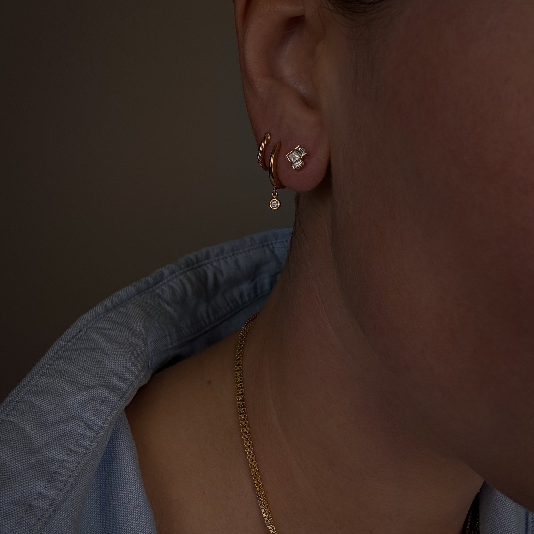 Multi-Baguette Diamond Studs