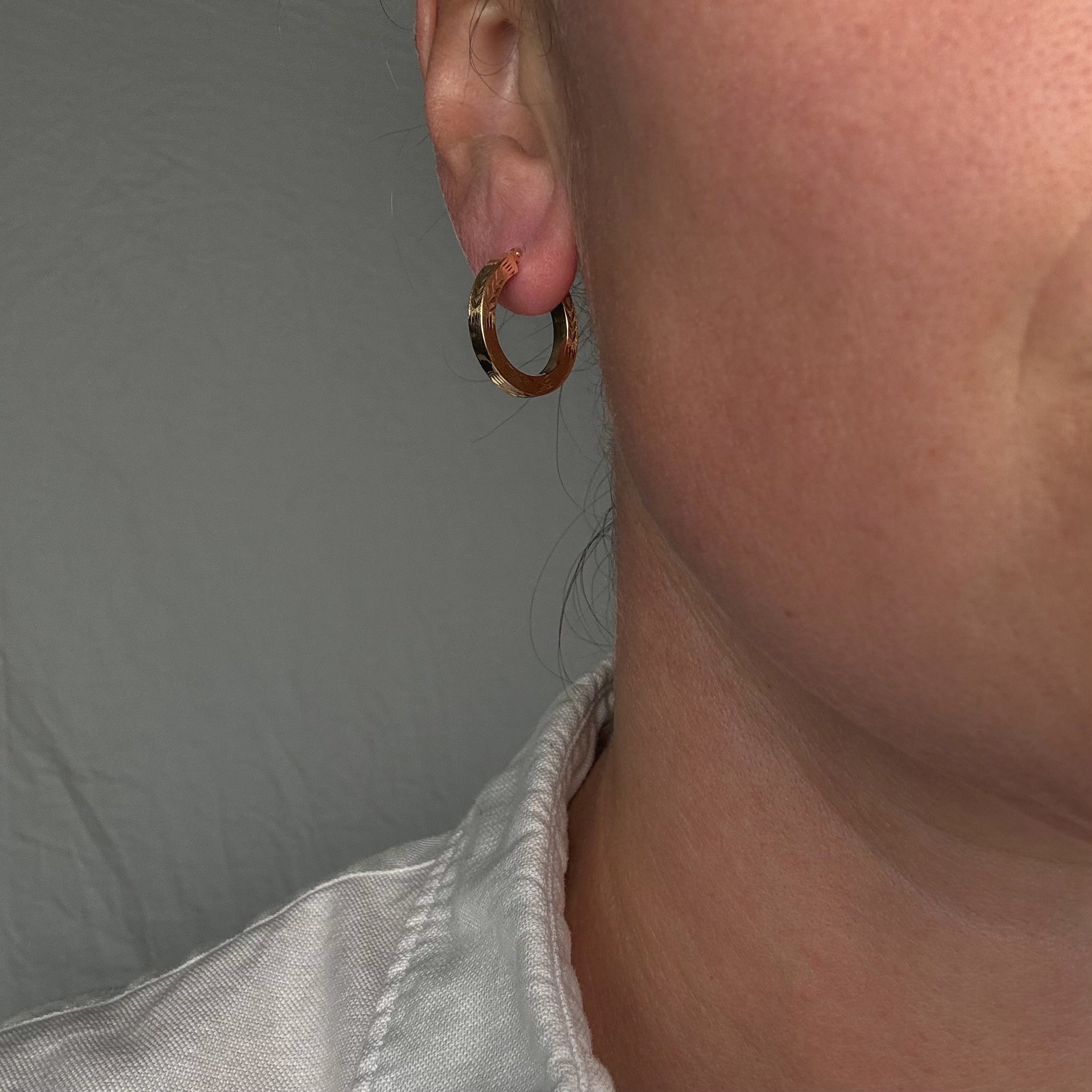 20.2 mm Laser Cut Gold Hoops