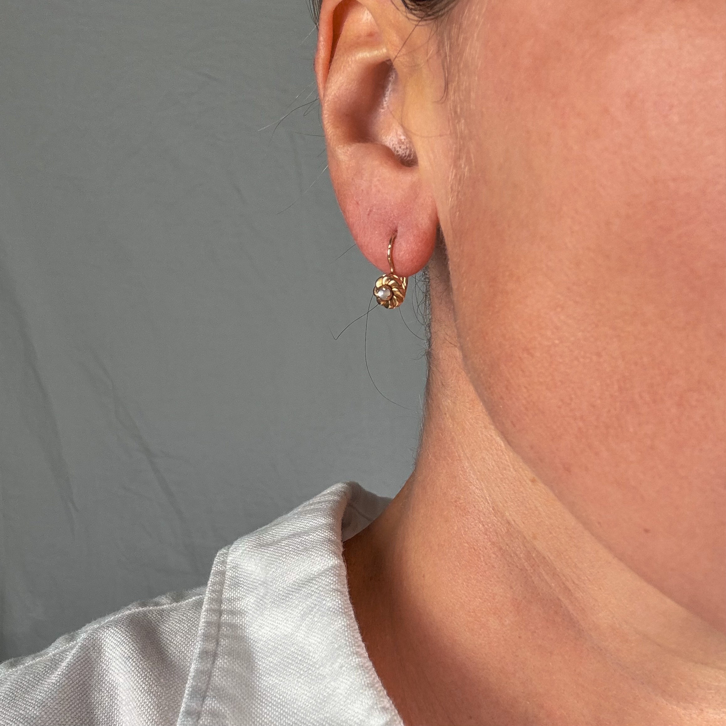 Moonstone Drop Hoops