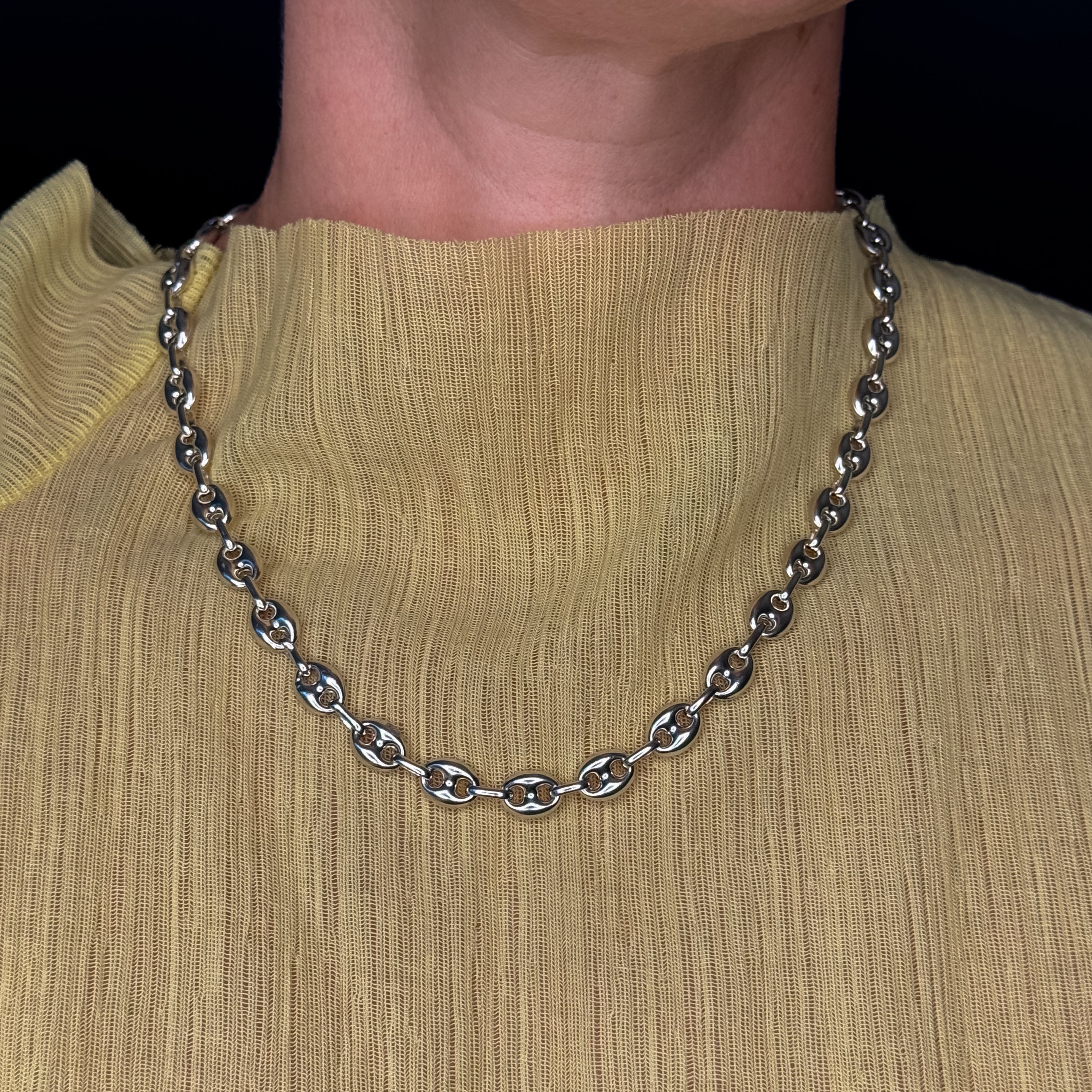 vintage 18" Gucci Link Silver Necklace