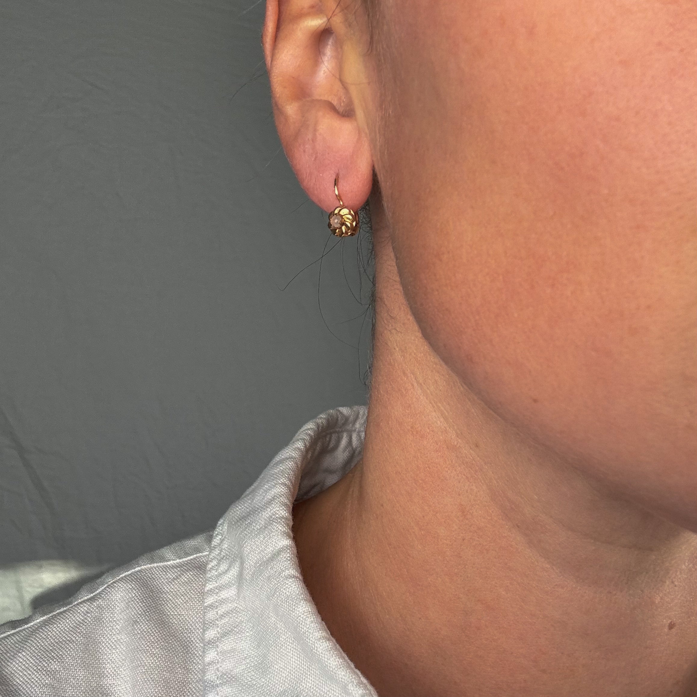 Moonstone Drop Hoops