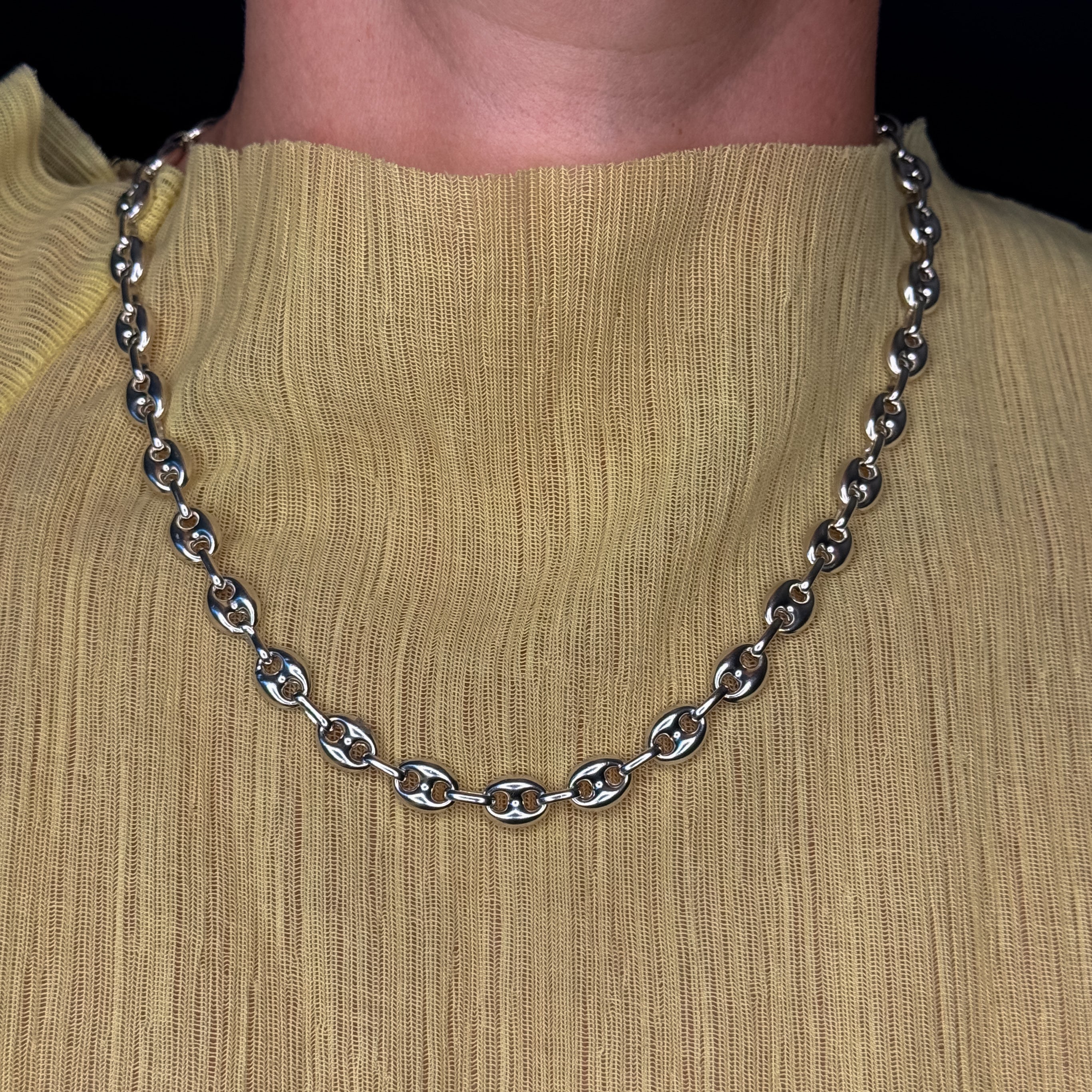 vintage 18" Gucci Link Silver Necklace