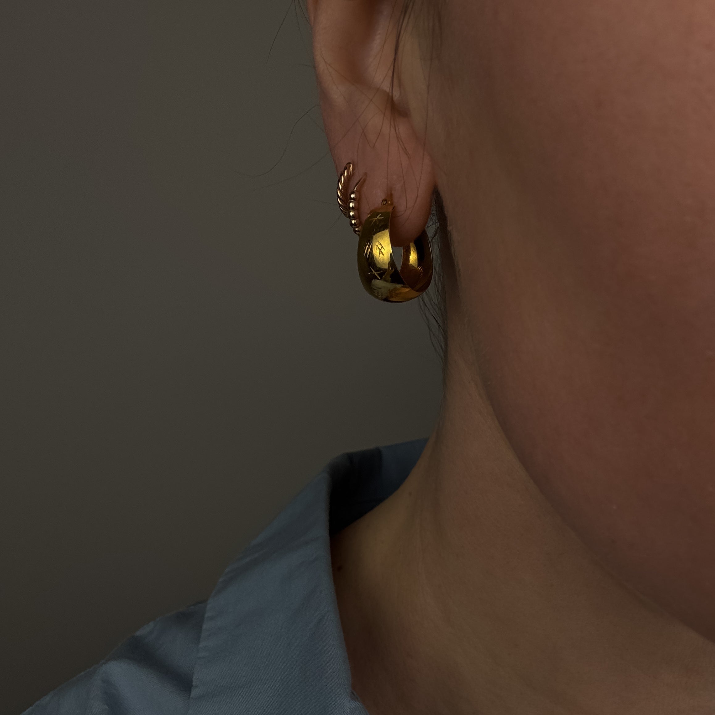 19.3mm Star-Etched Hoops