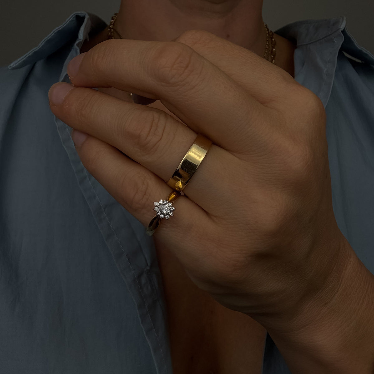 Pear Diamond Cluster Ring