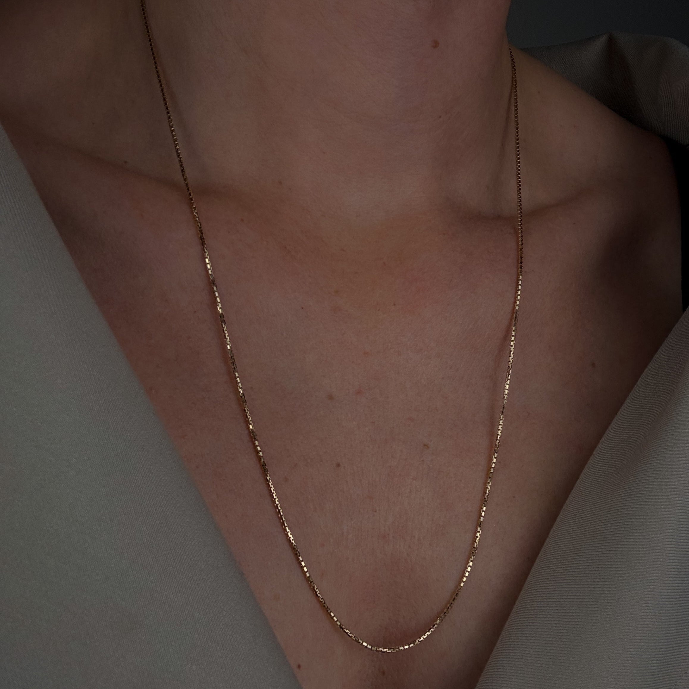 24" Rounded Box Chain Necklace