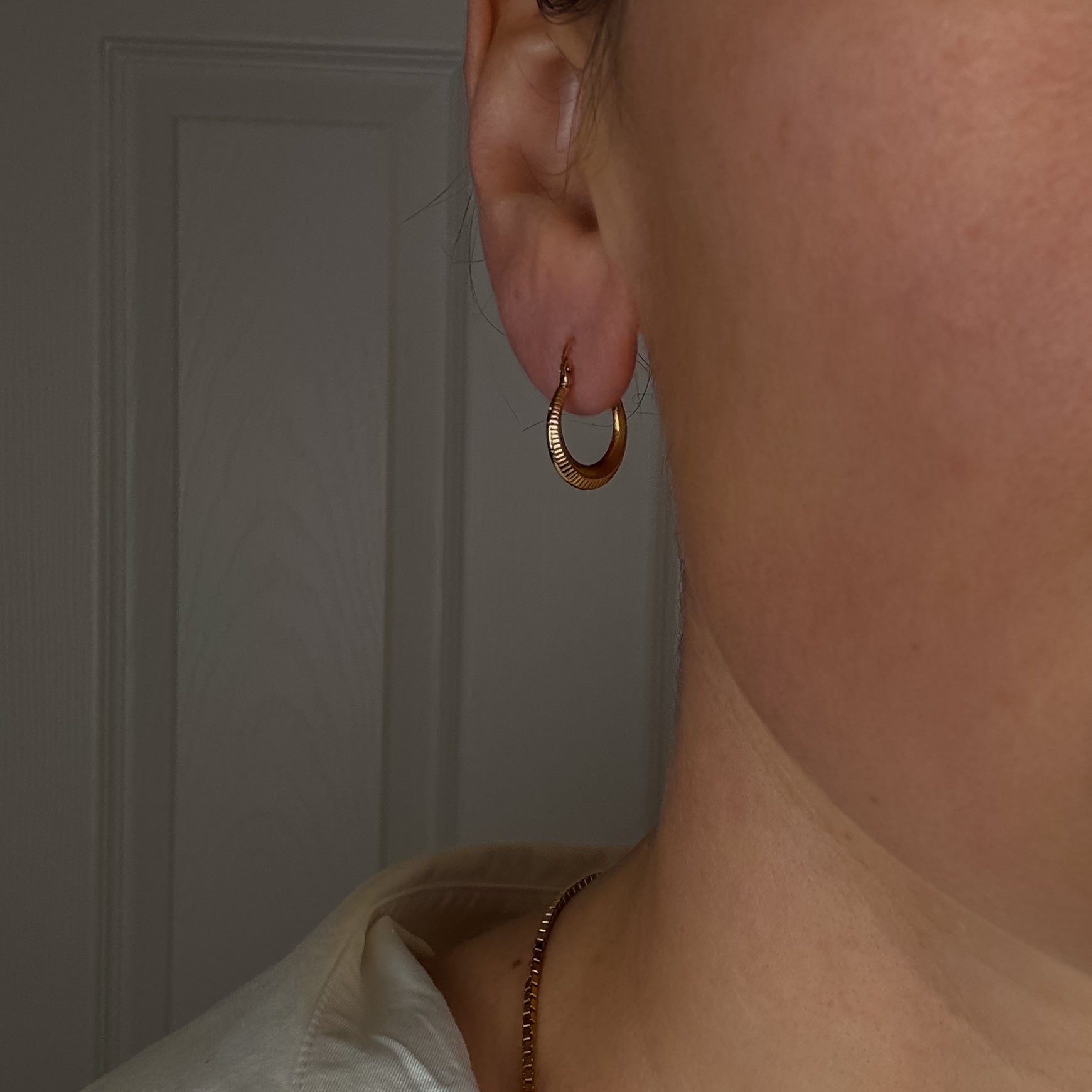 Dainty Drop Gold Hoops