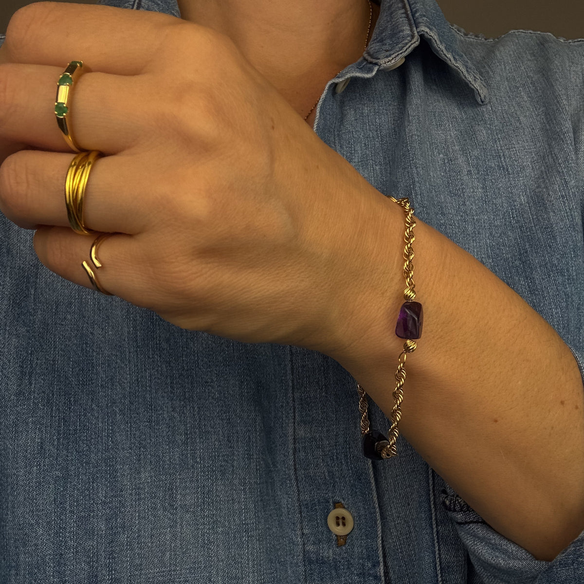 8" Amethyst Rope Bracelet
