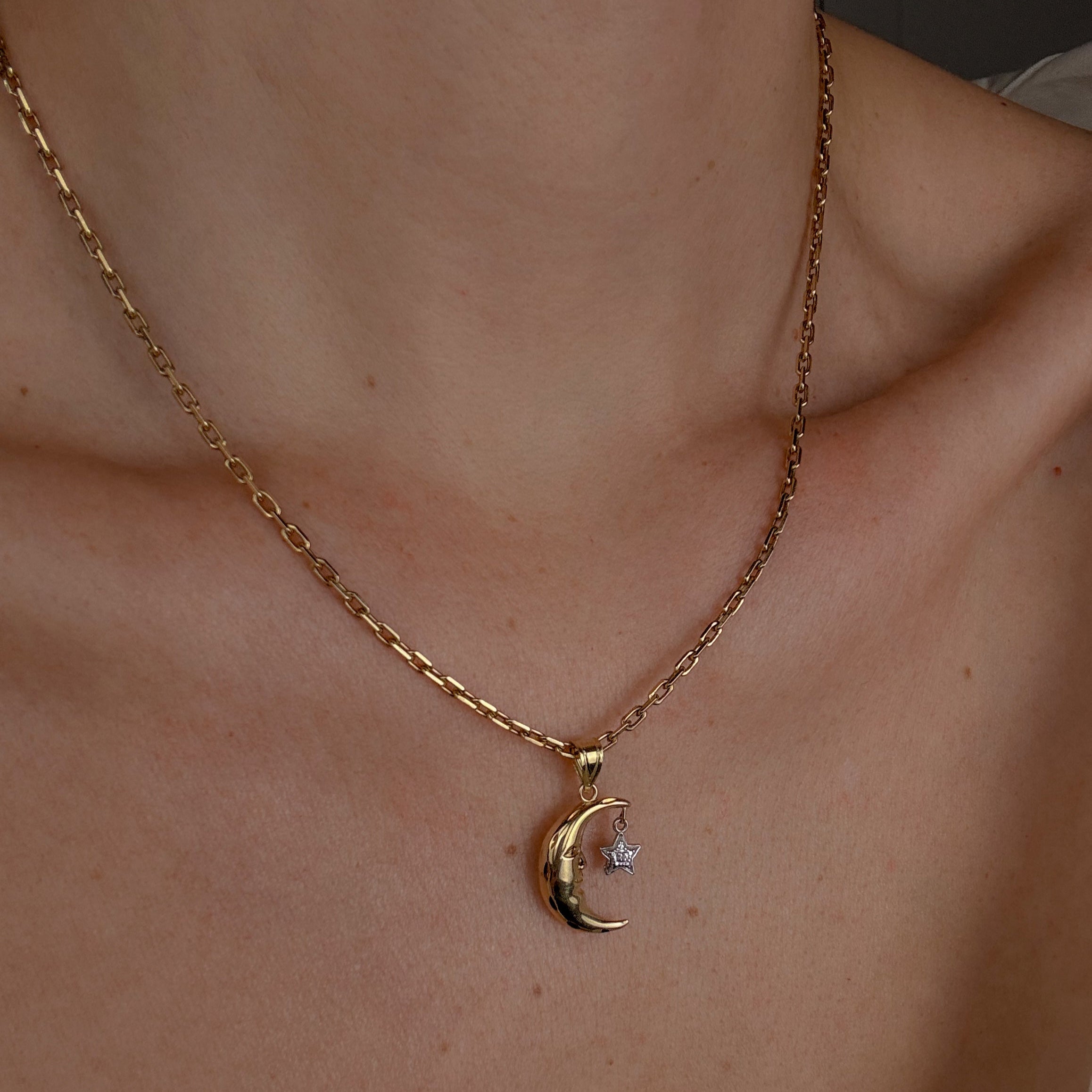 Crescent Moon and Star Charm