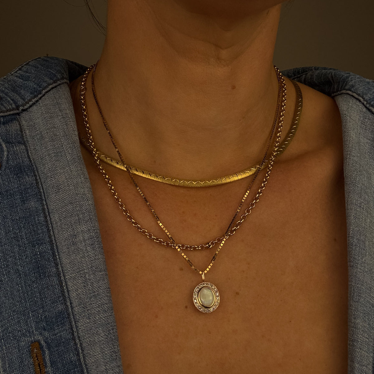 Opal Diamond Halo Pendant