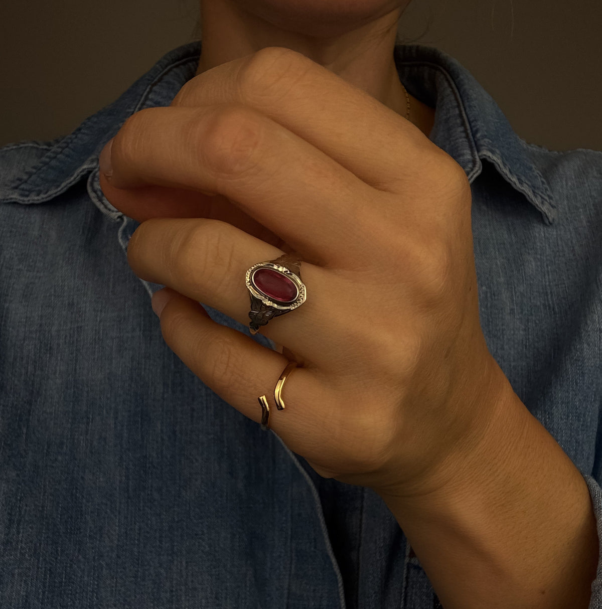 Two-Toned Topaz Ring