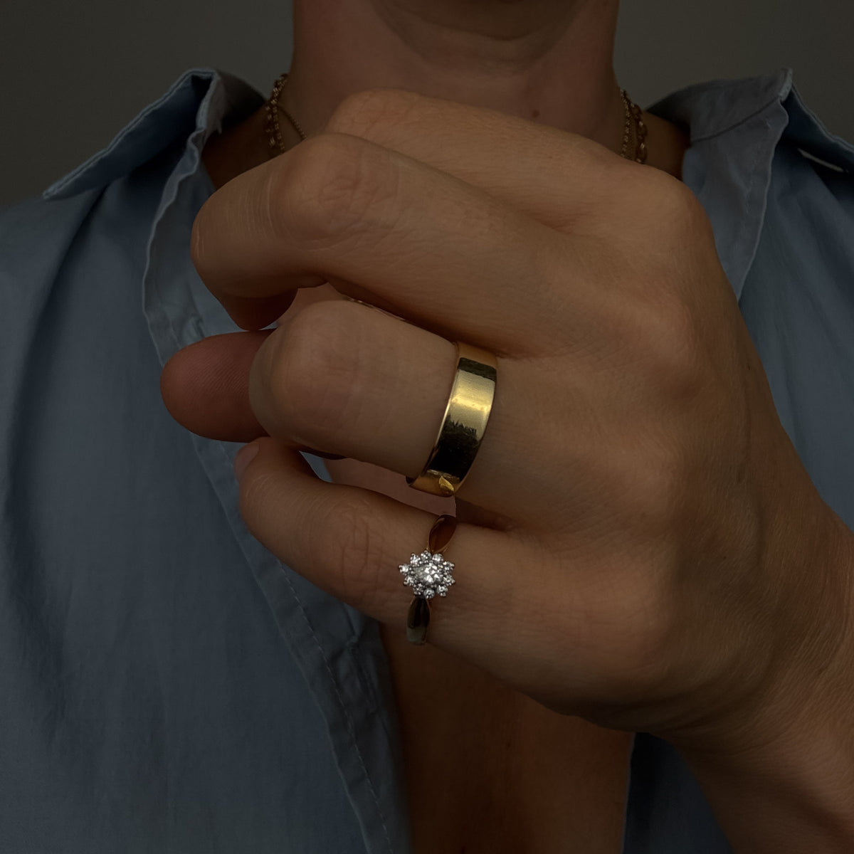 Pear Diamond Cluster Ring