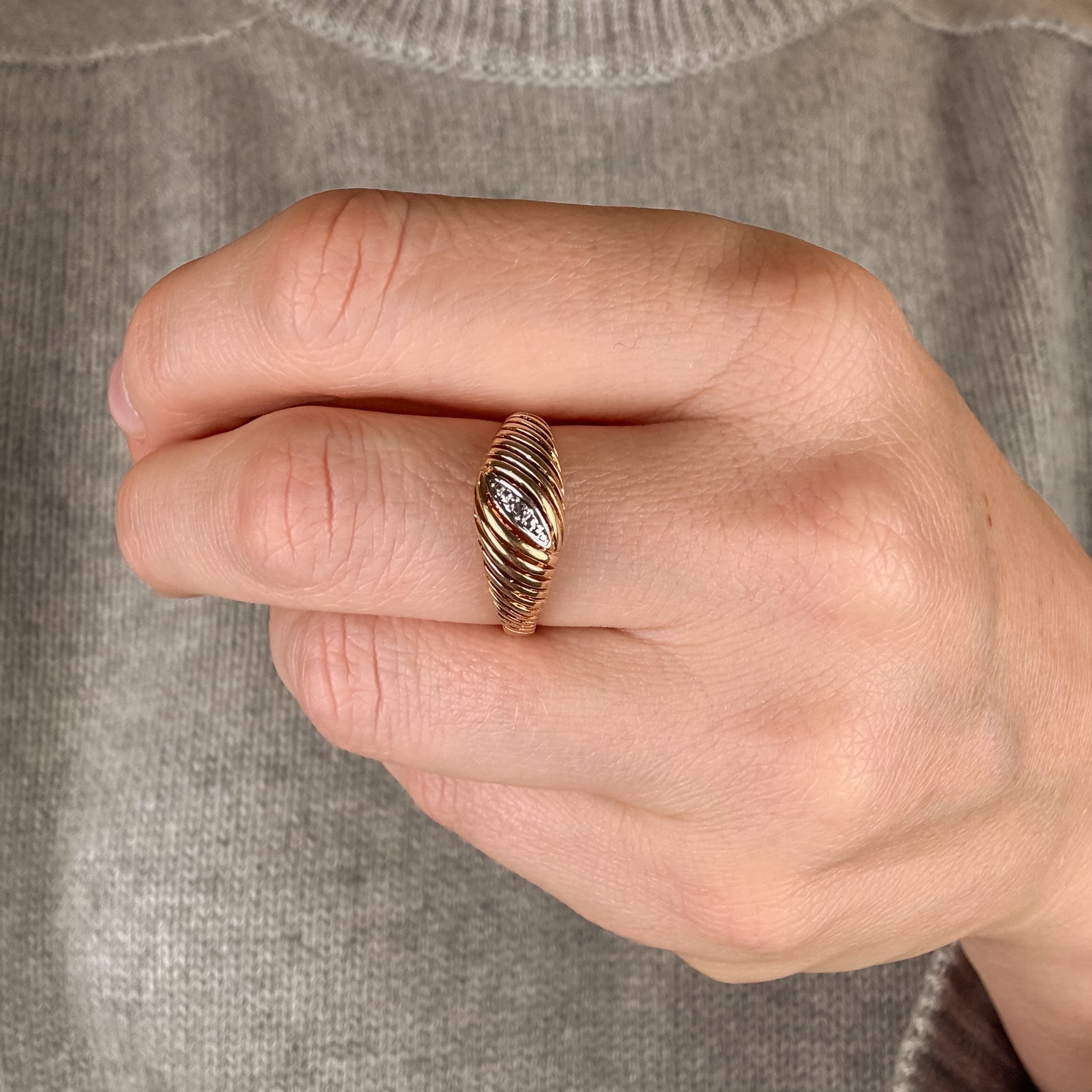 Domed Diamond Ring