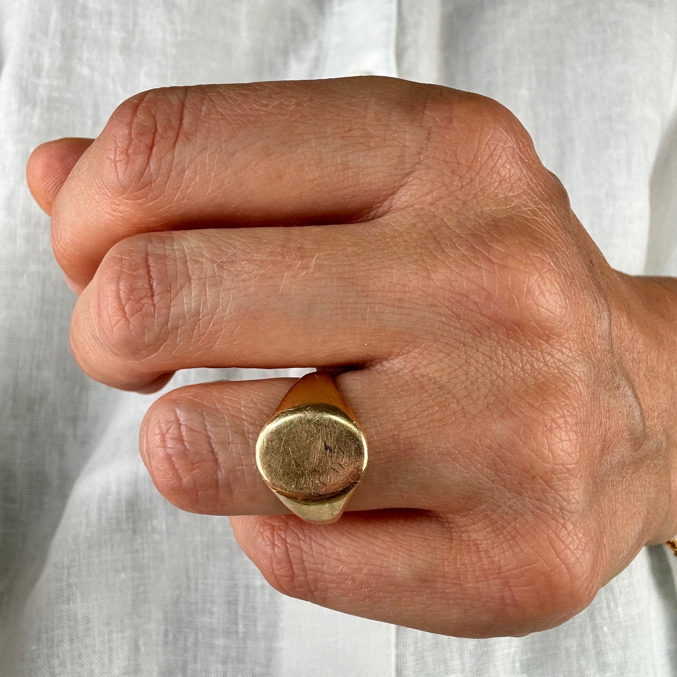 vintage Blank Oval Signet