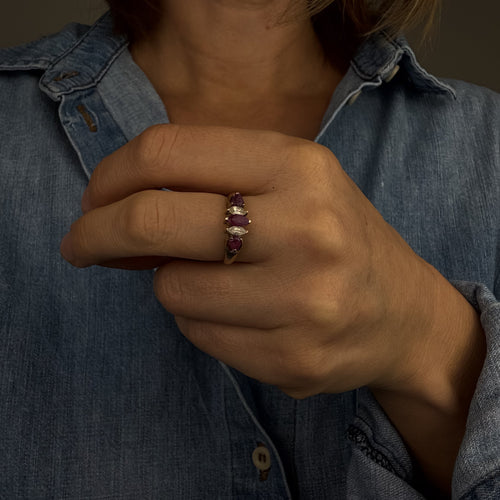 Ruby and White Topaz Ring