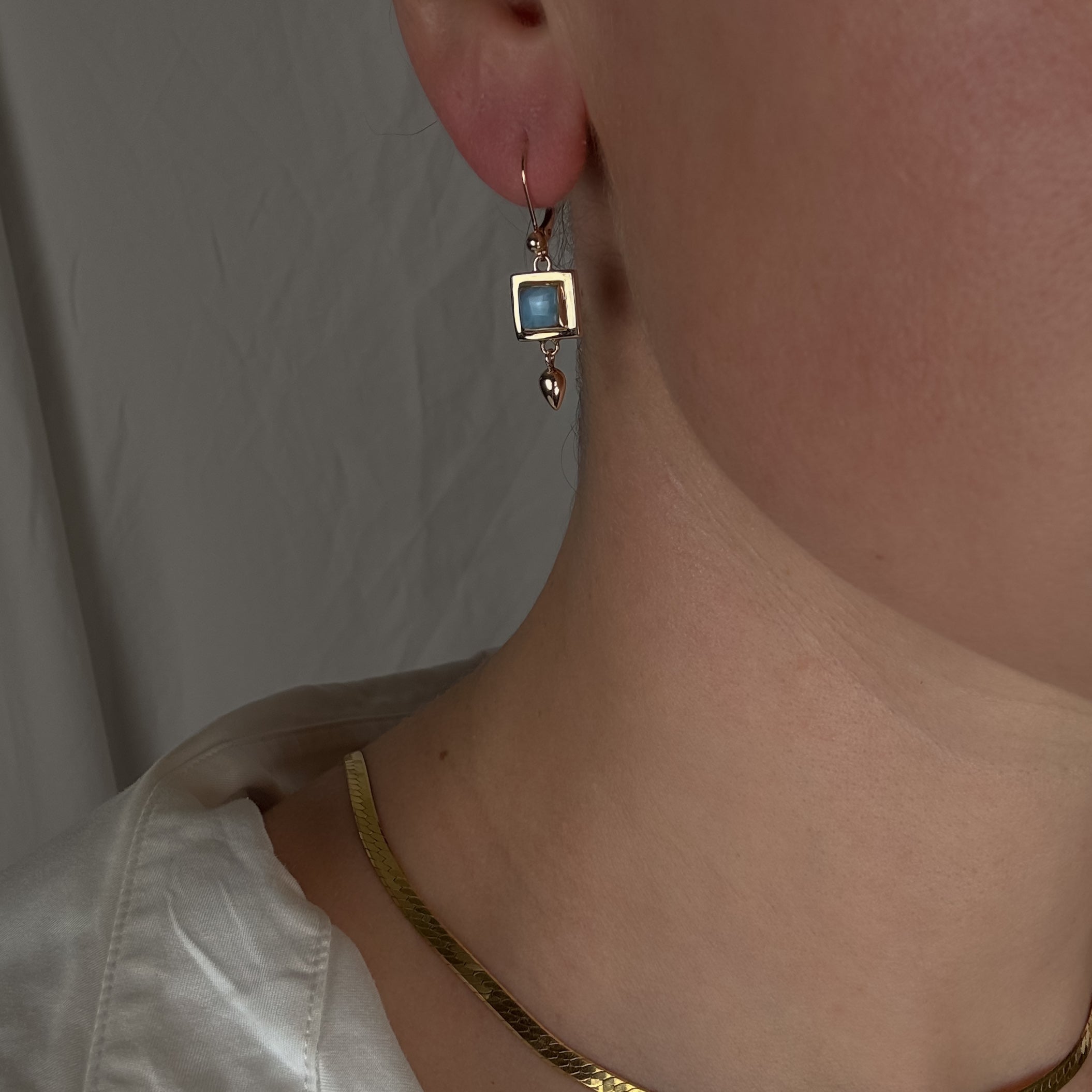 Dangly Turquoise Hoops