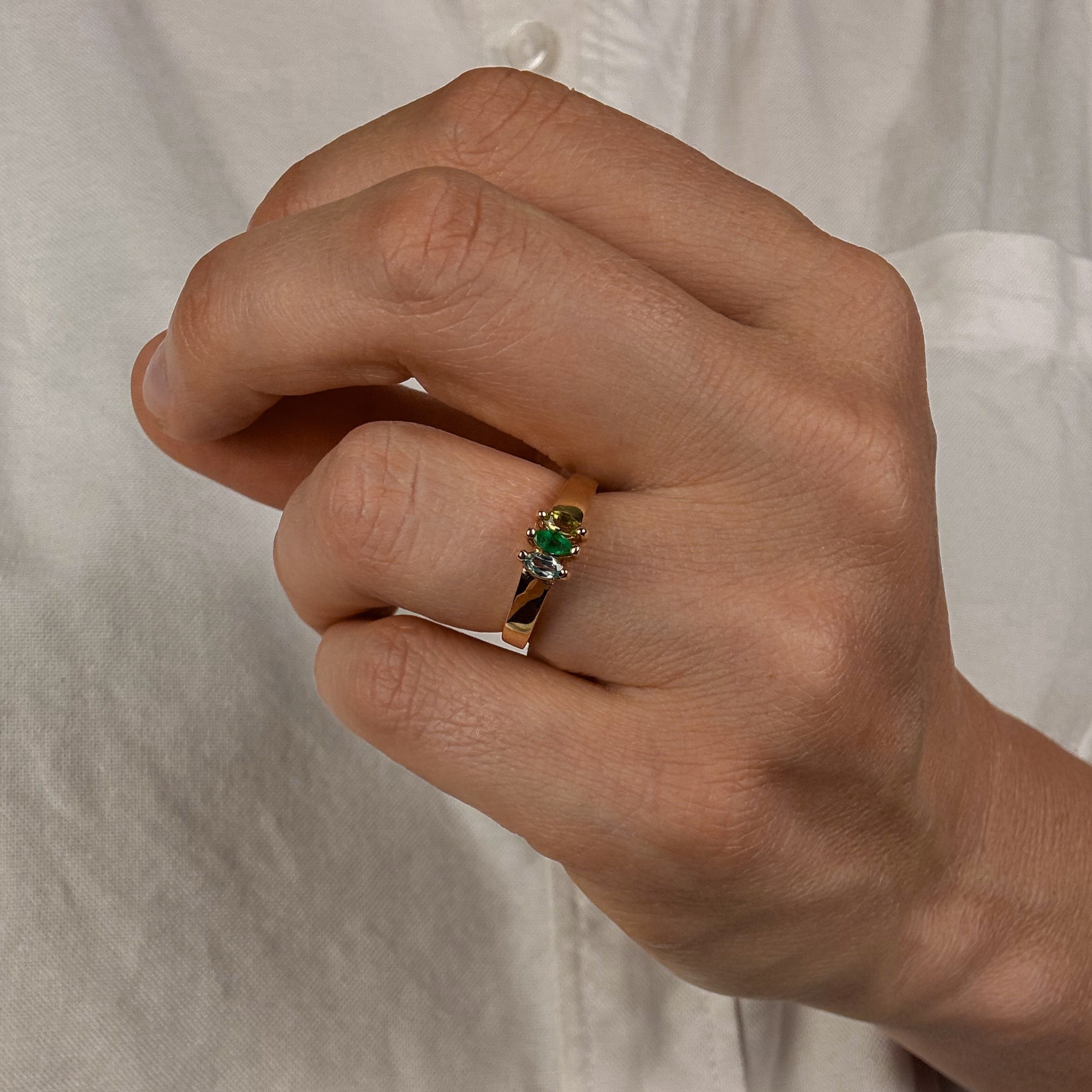 Green Marquise Trilogy Ring