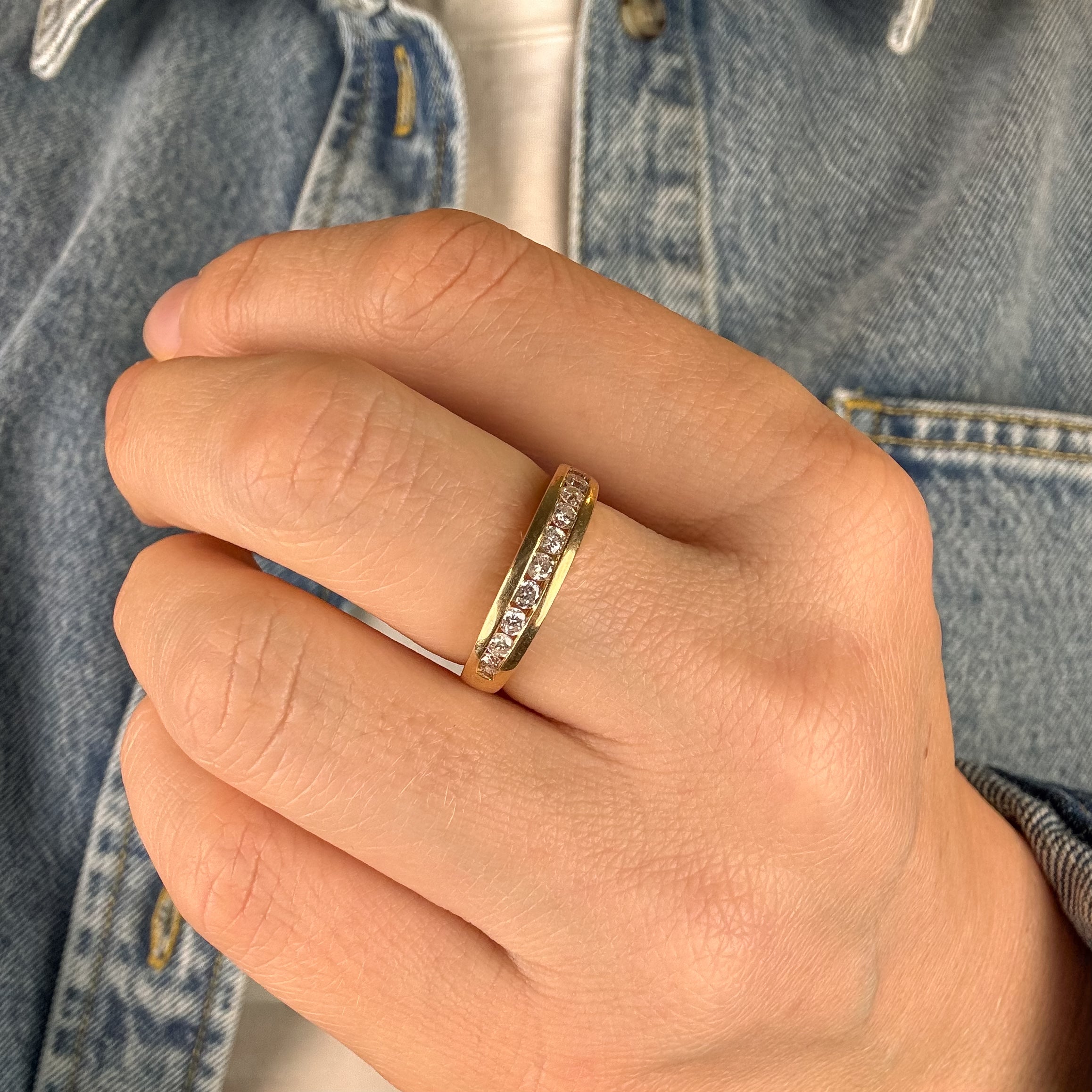Channel Set 10 Diamond Band