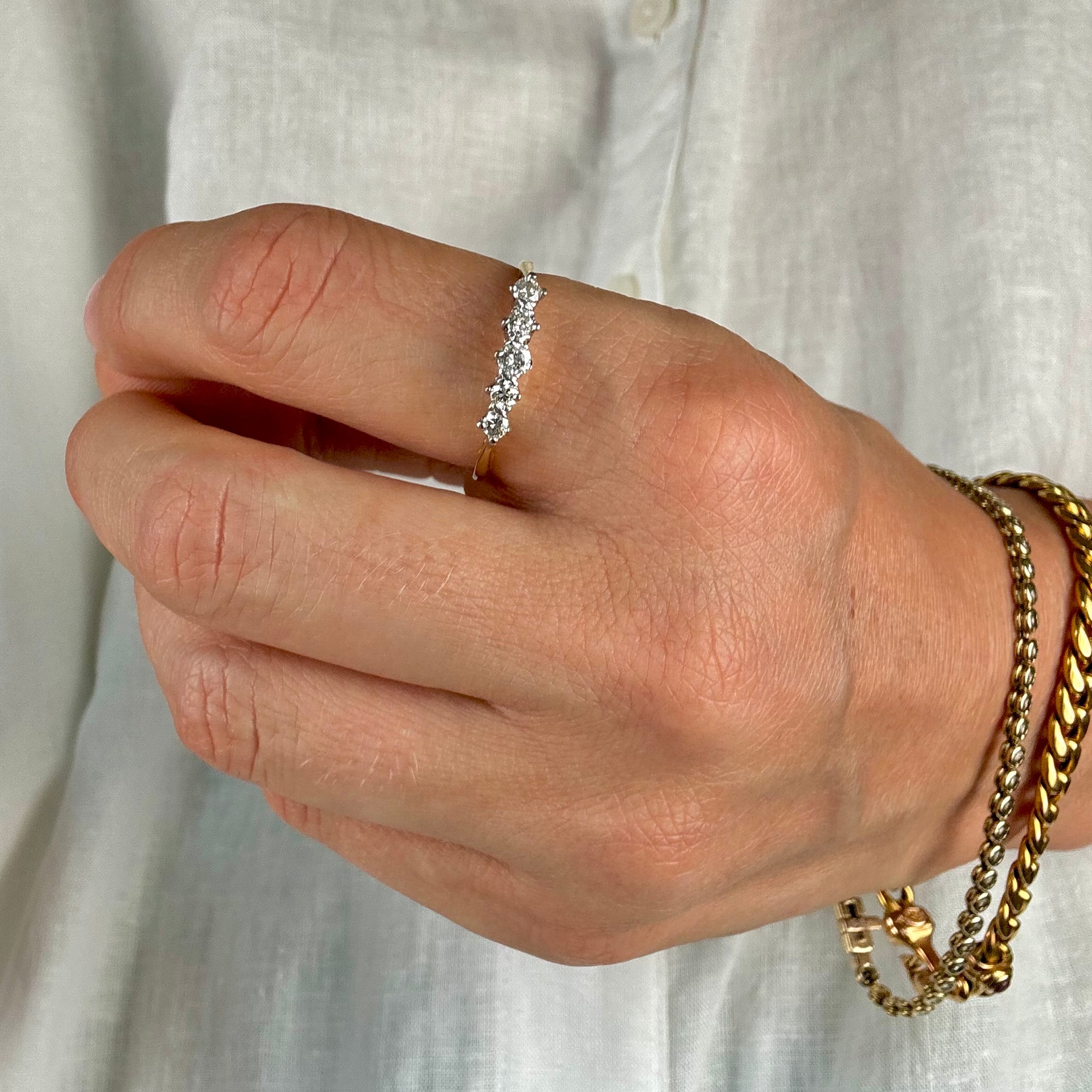 5 Diamond Antique Ring
