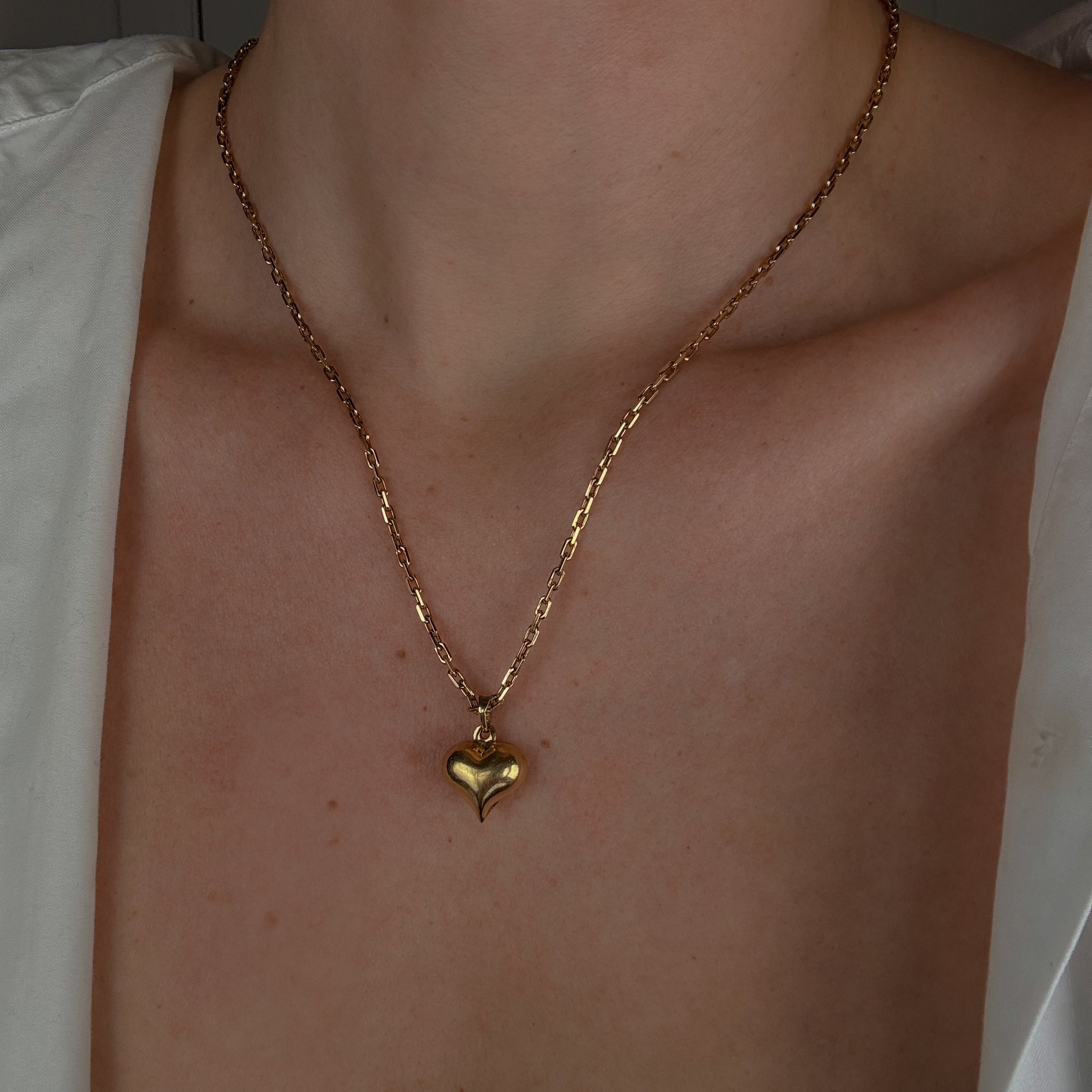 Puffy Gold Heart Charm