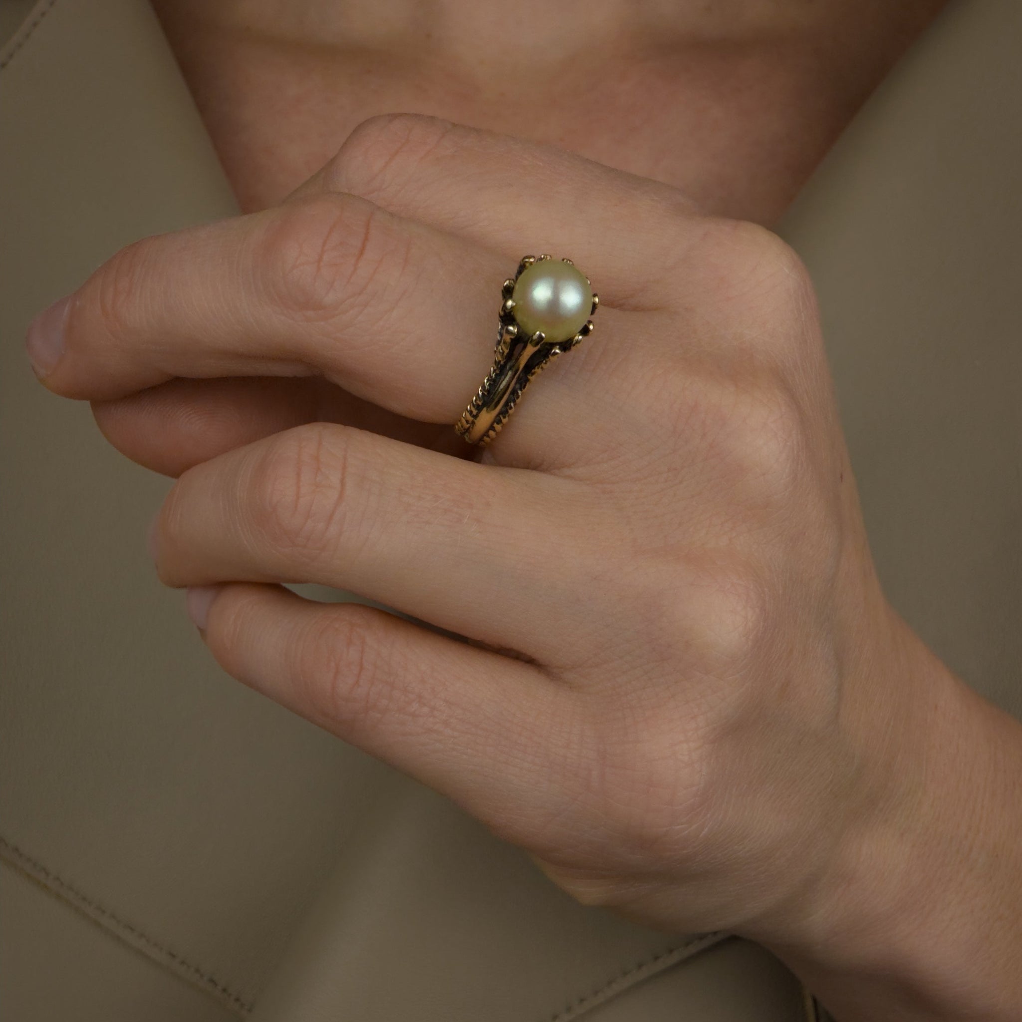 Gothic Pearl Ring