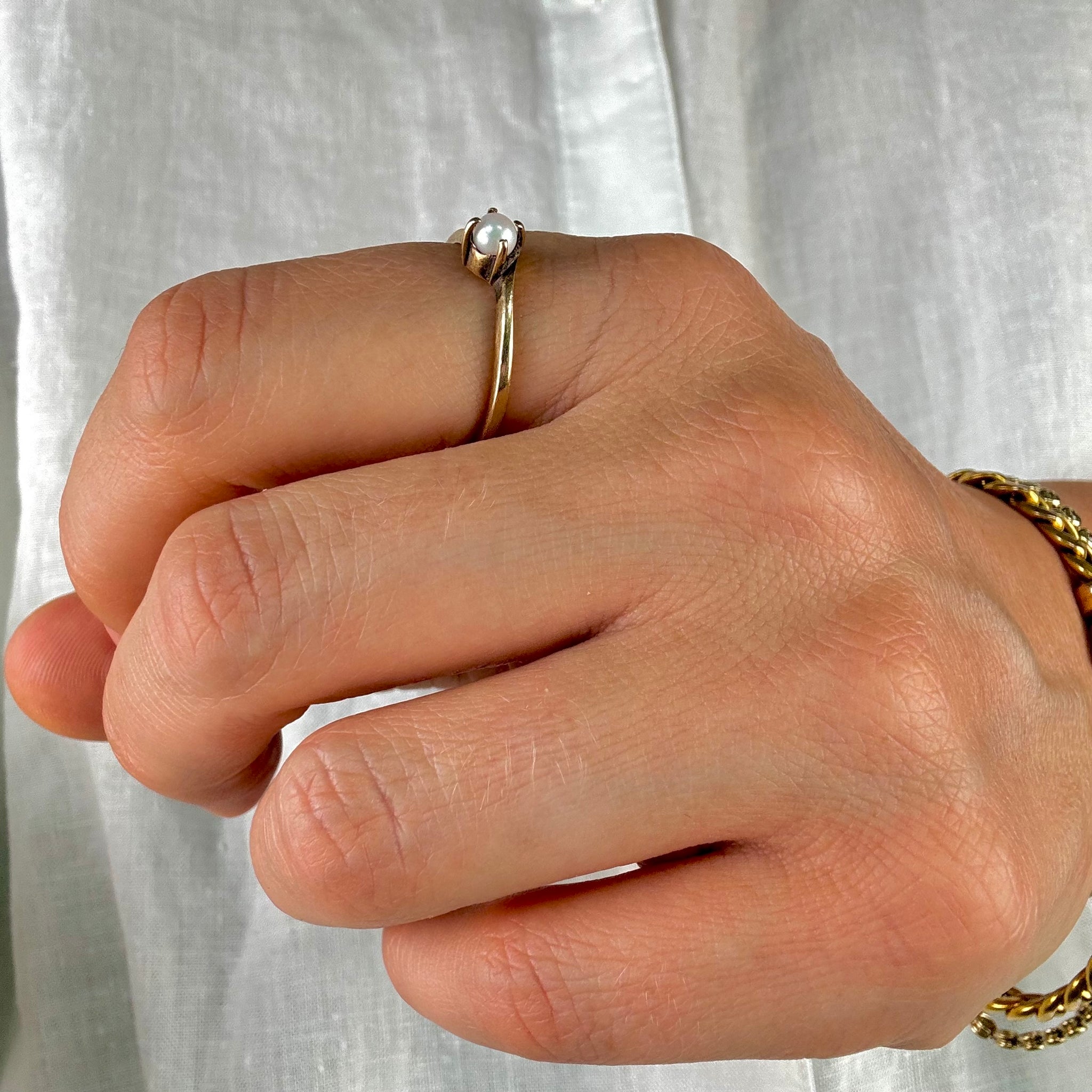 Claw Set Pearl Ring