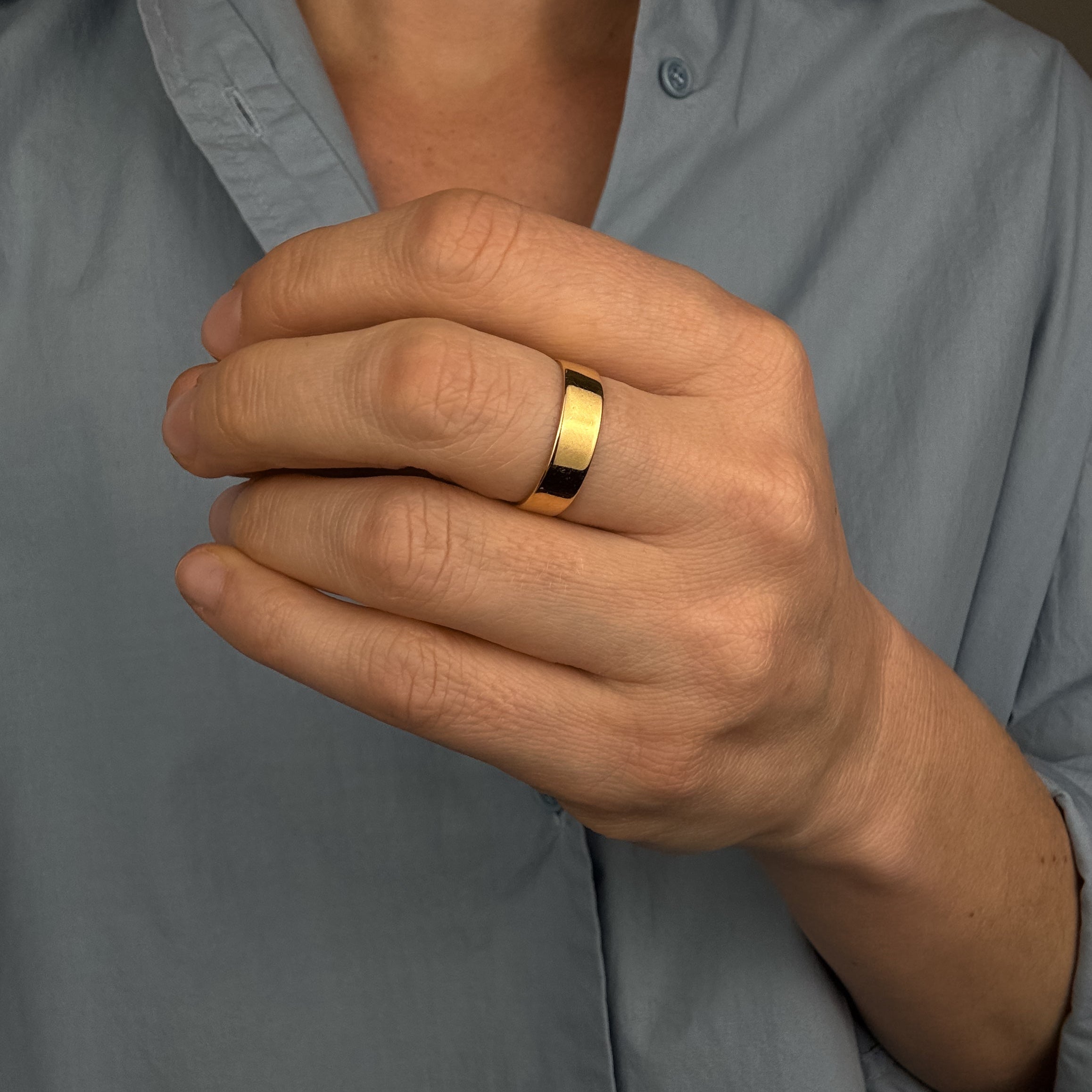 5mm Flat Edge Gold Band