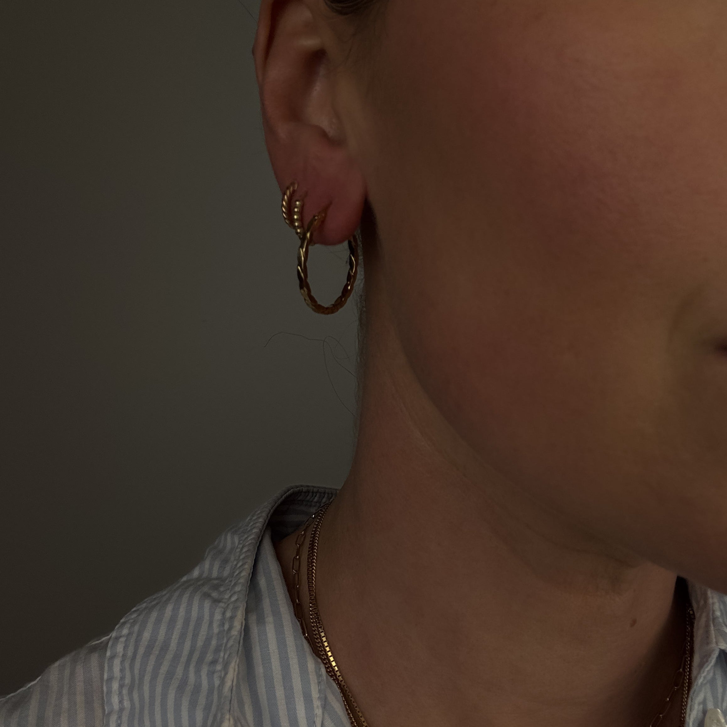 25.2mm Rope Hoop Earrings