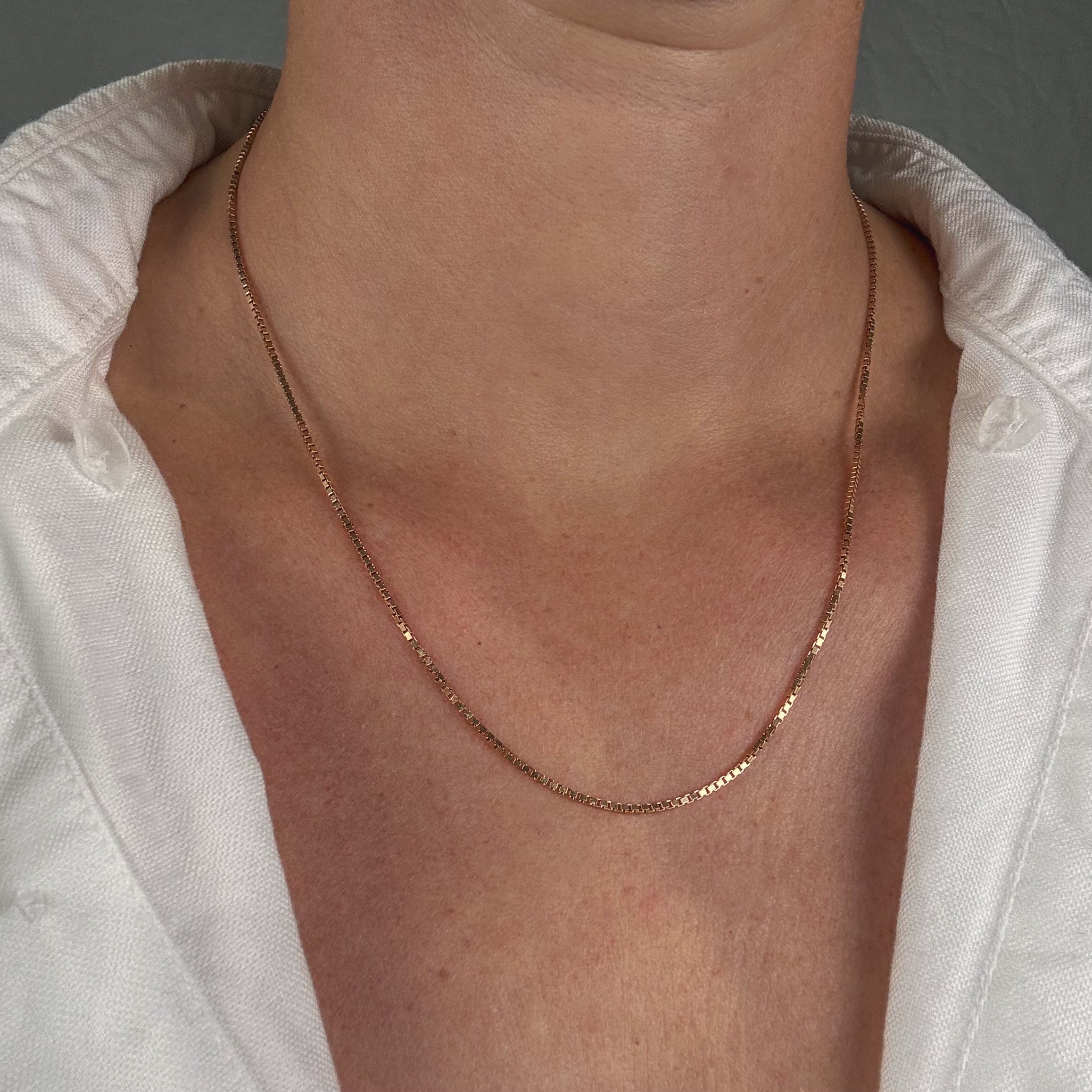 19" Box Link Chain Necklace