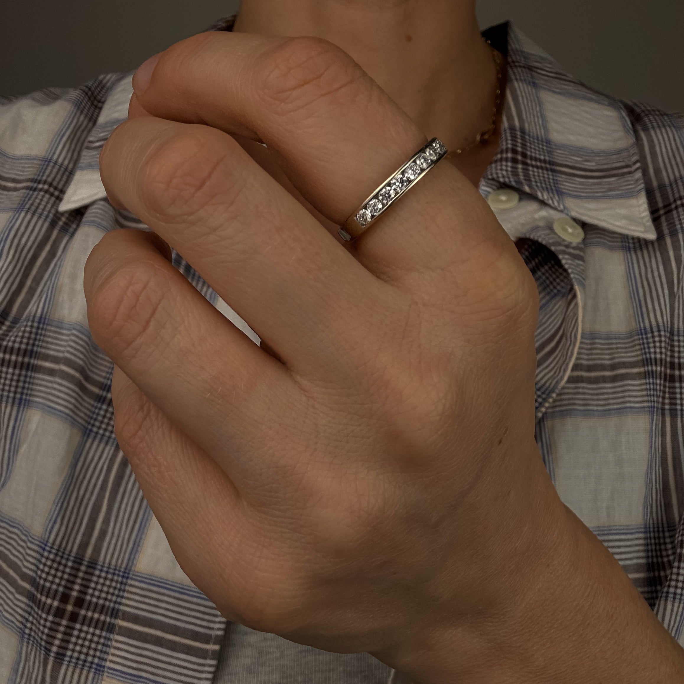 White Gold Channel Set Diamond Band