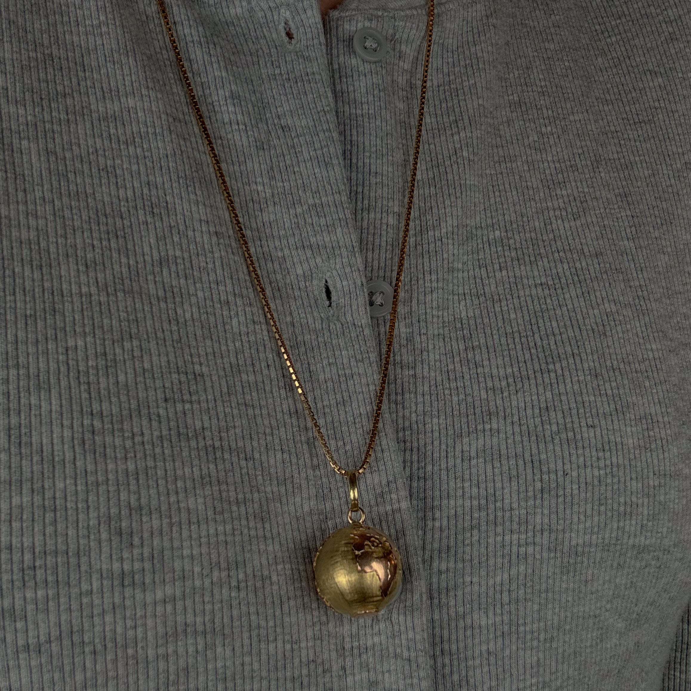 Two-Tone Gold Globe Pendant