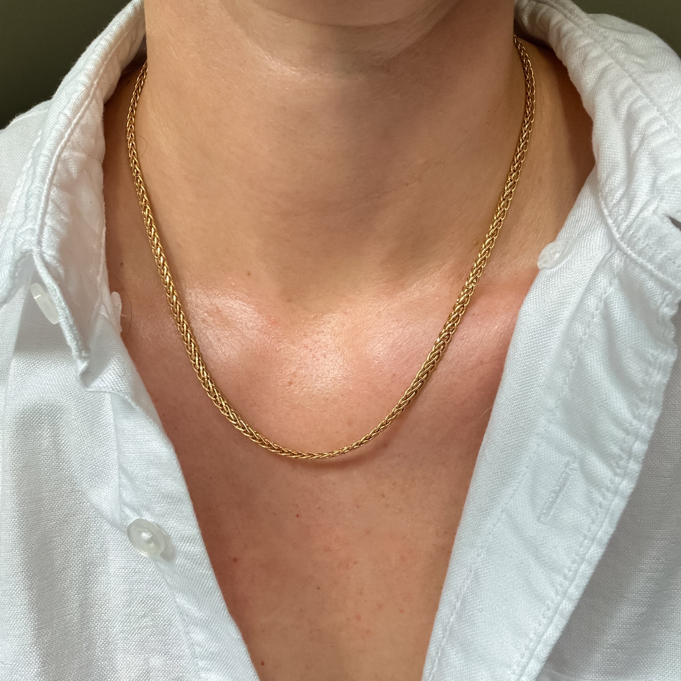 18.5" Flat Wheat Chain Necklace